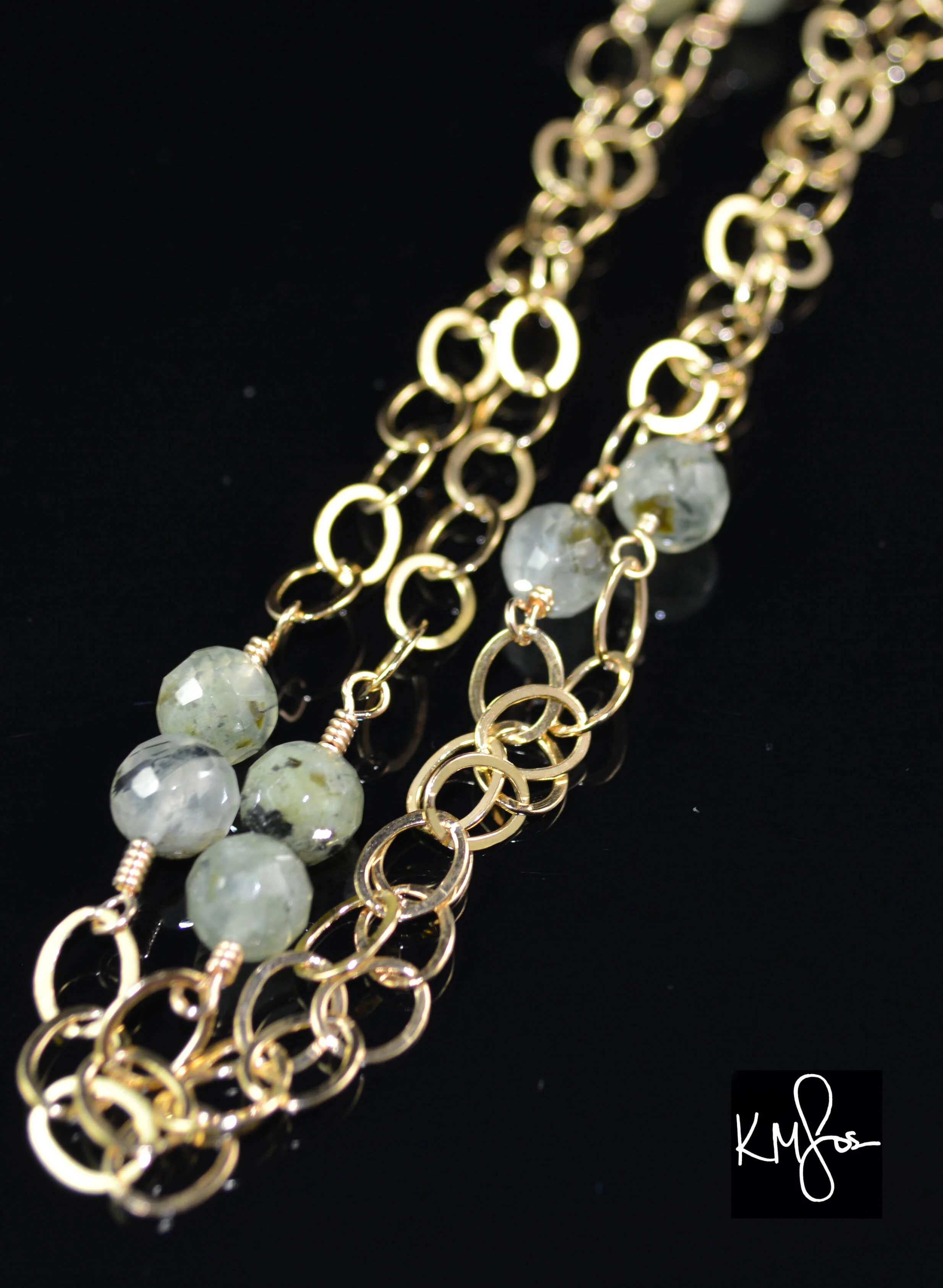 Prehnite on Gold Filled