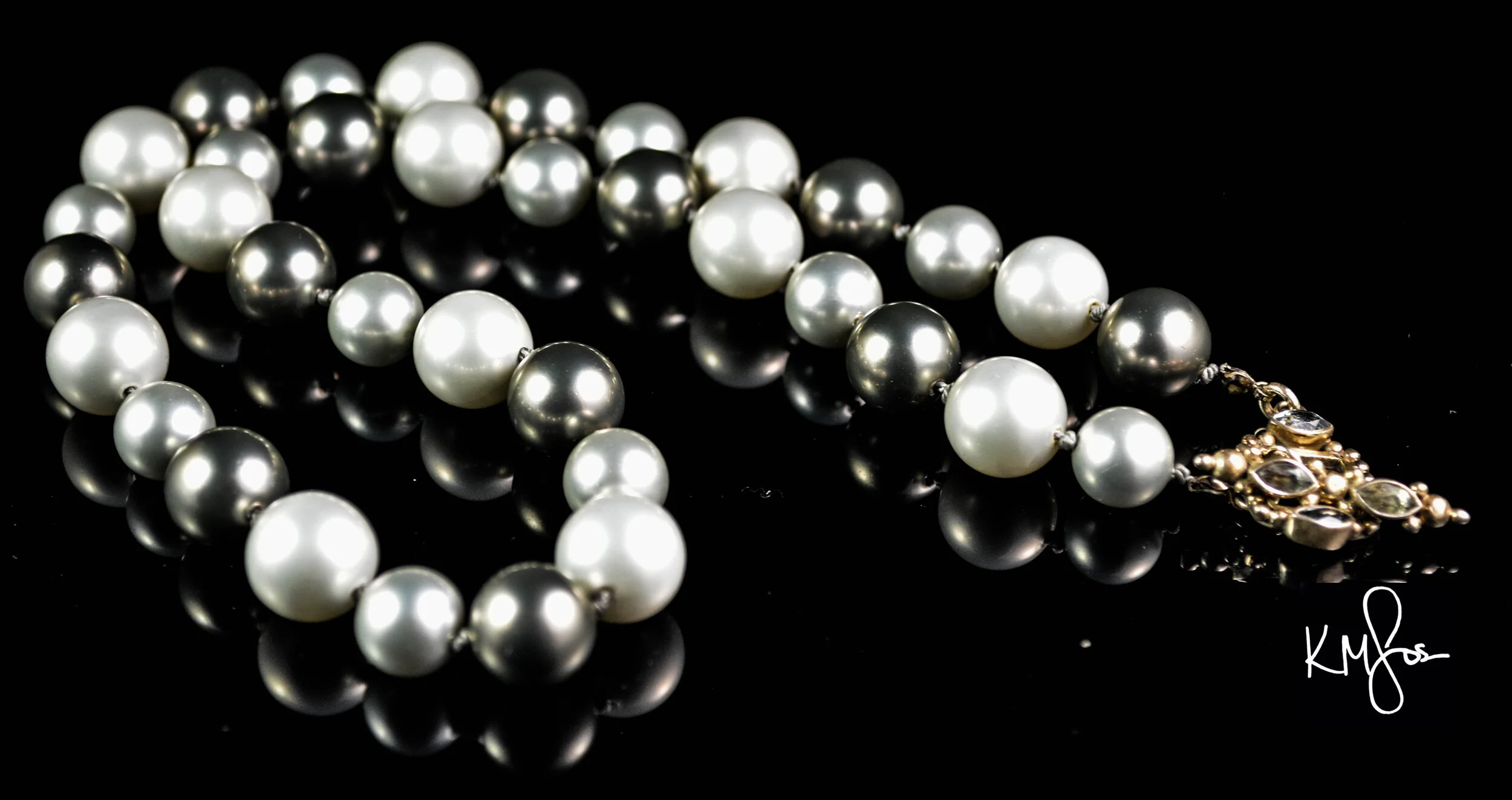 White Silver "Tahitian" Shell Pearls