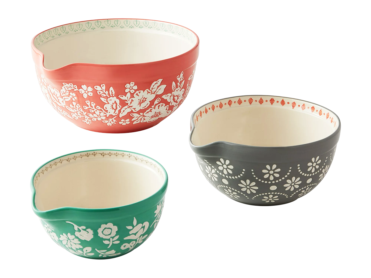 Set of 3 Ceramic Mixing Bowls - Fancy Flourish  [Walmart]  
