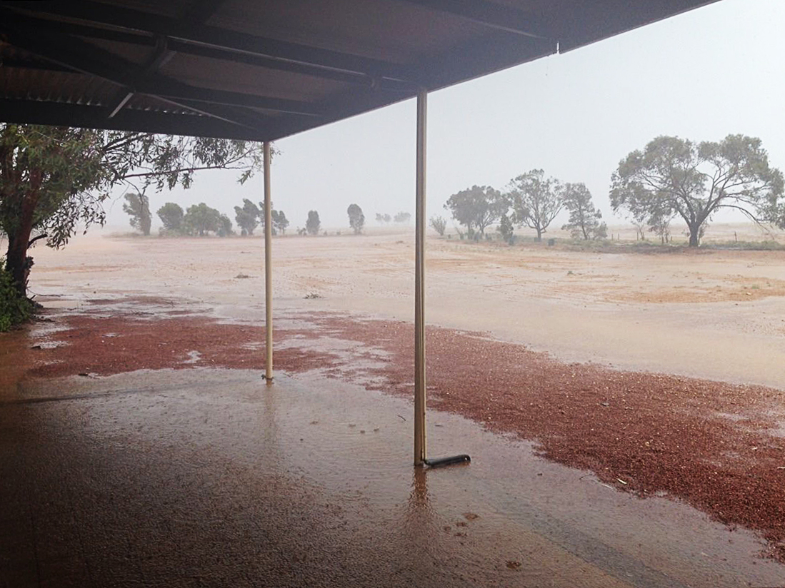 Torrential rain at Mt Barry