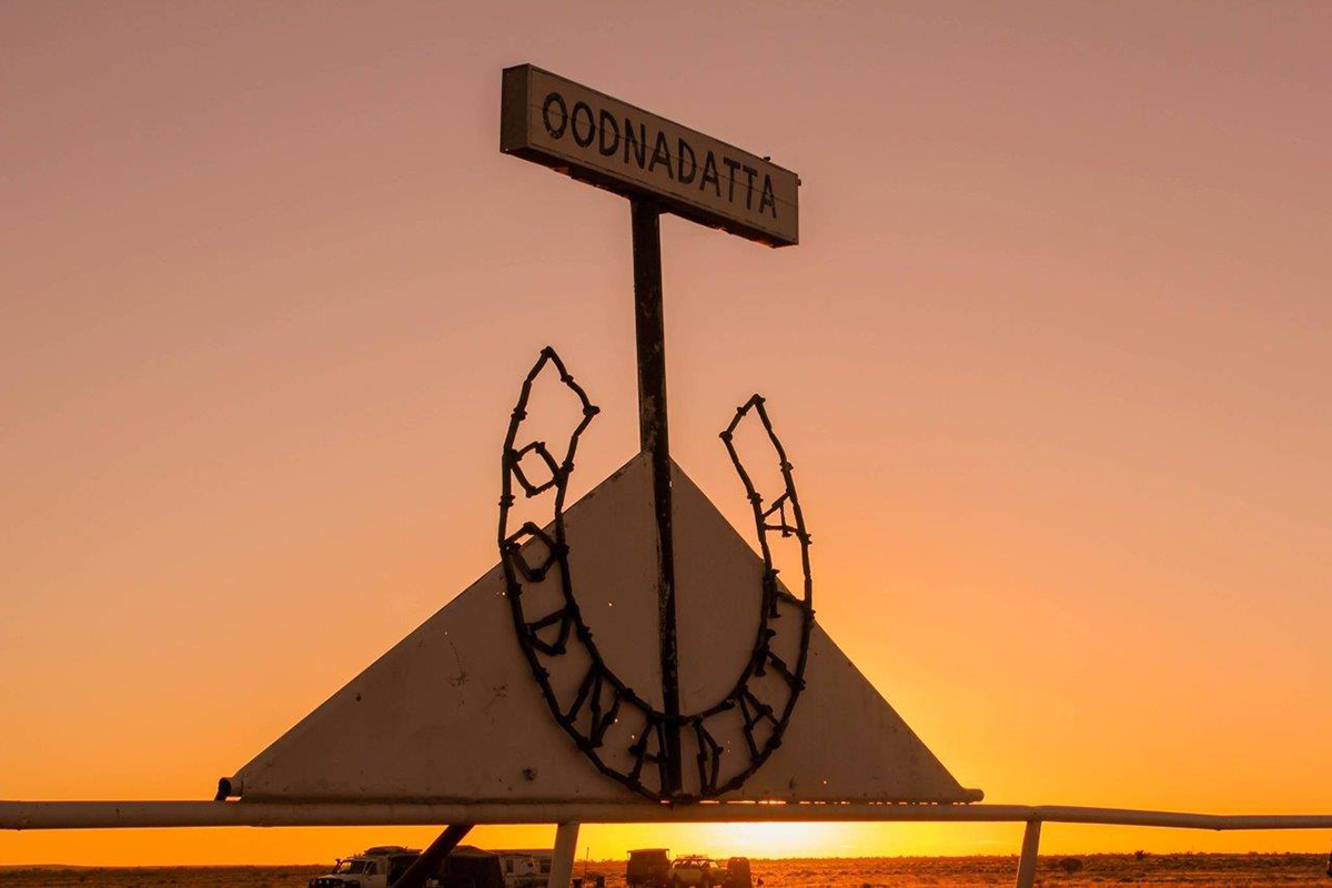 Sunset over the finishing post: Oodnadatta Race Course