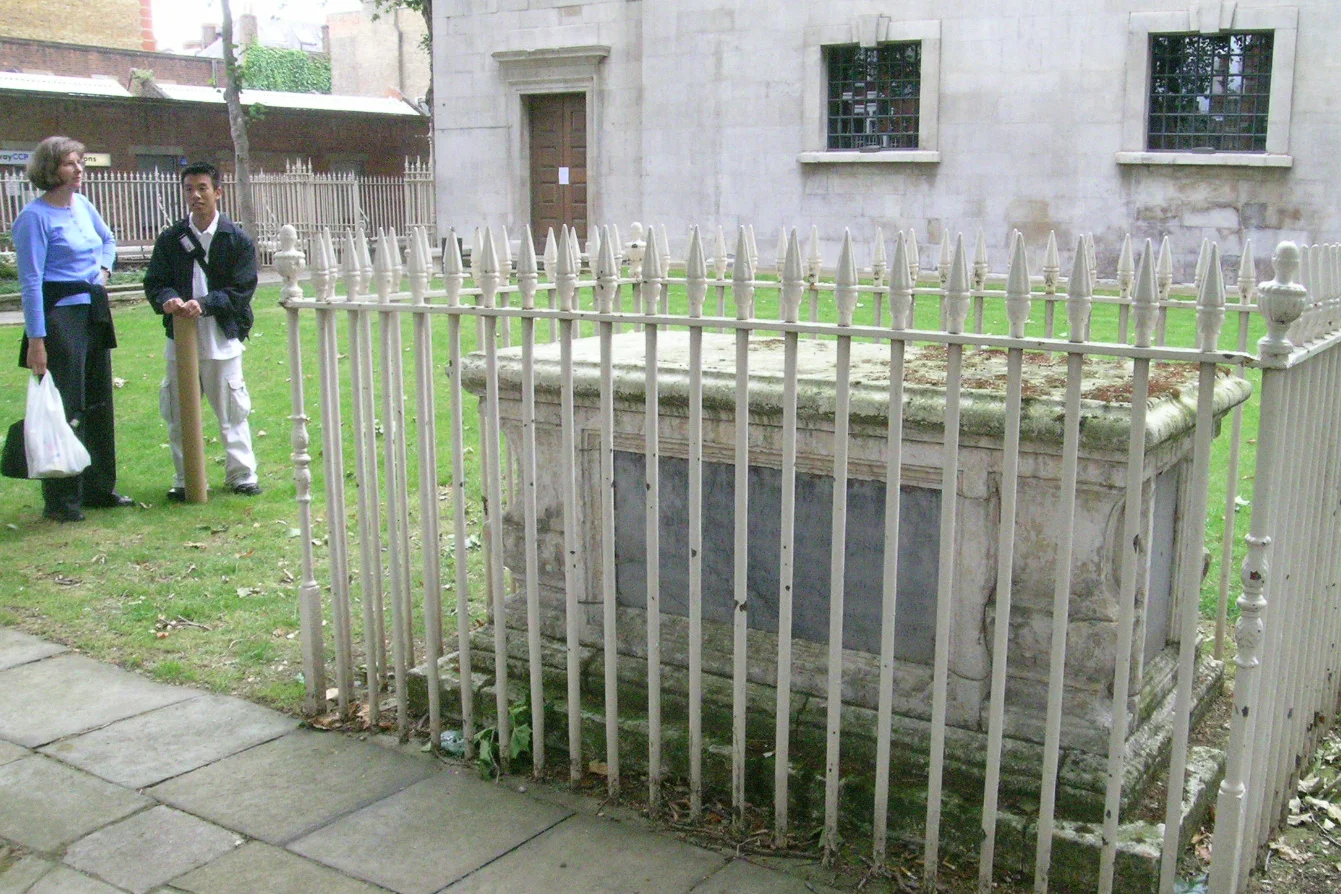 Jill and David at Caslon's gravesite.