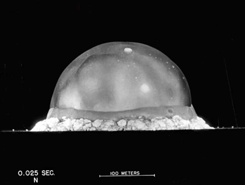 This is an image 0.025 after the explosion. I wonder how close that is to what everyone was thinking it would be.