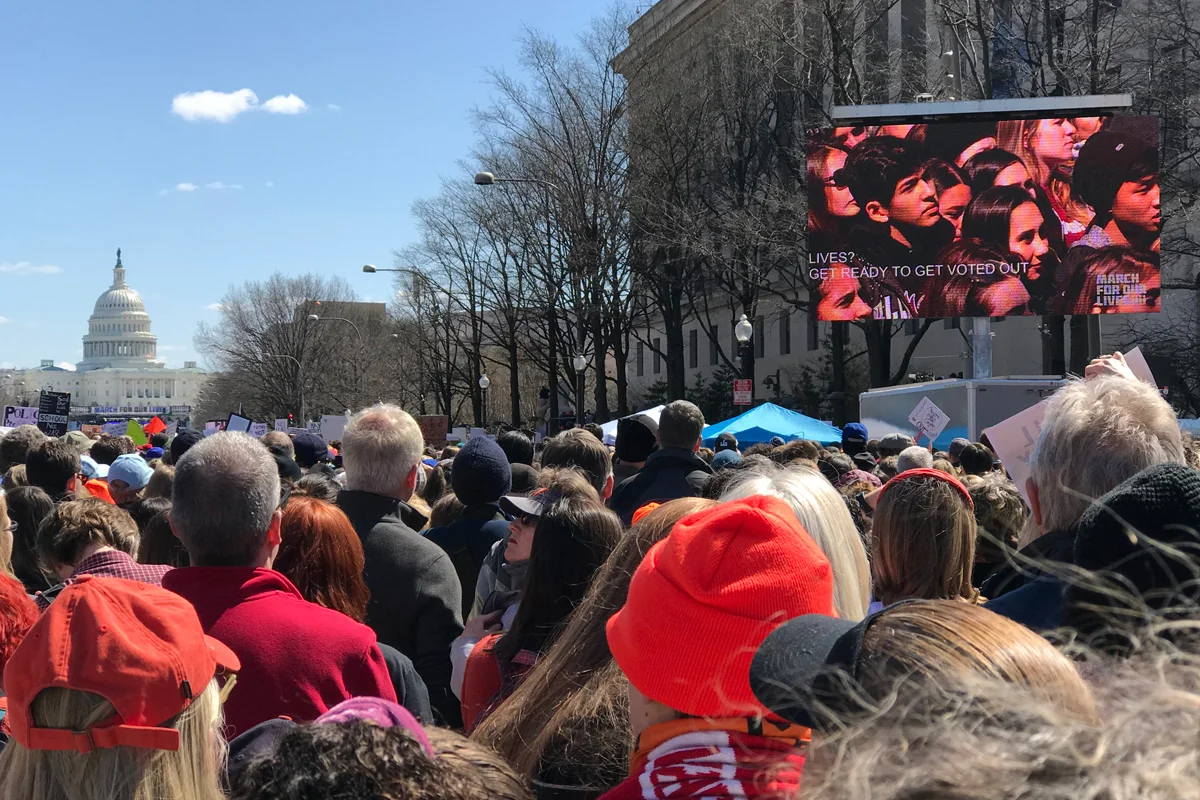 Our final vantage point. The speakers are at that black bar which shows up right under the Capitol.