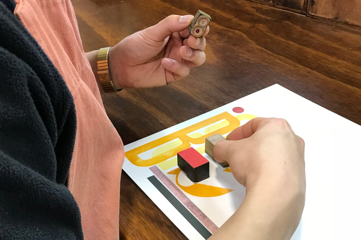 Reacting to the colors and placement of previous elements is a good way to approach this type of design experimentation.