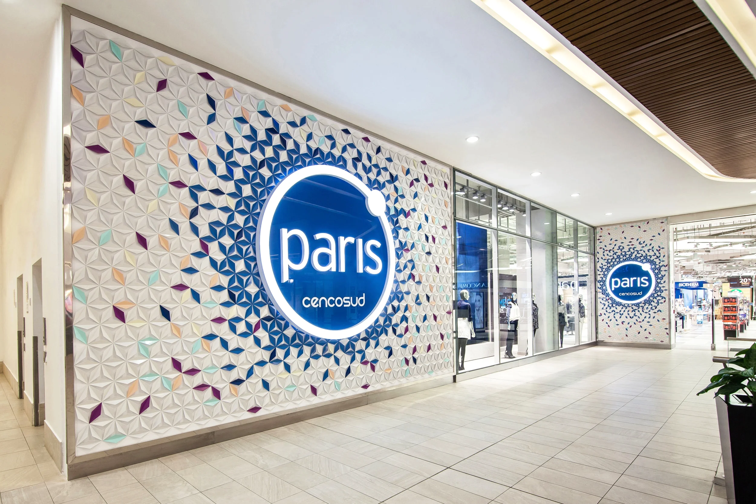 Paris entrance origami signage feature