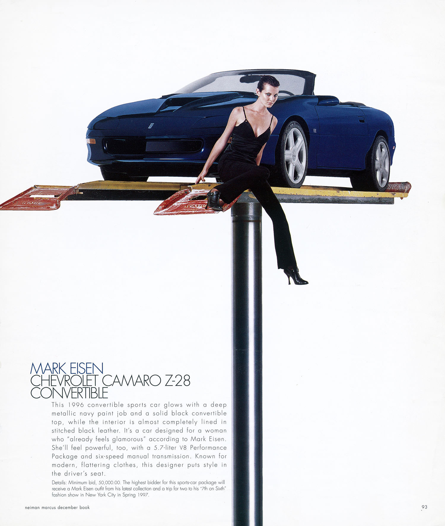 GENERAL MOTORS Benefiting CONCEPT CURE, an organization fighting breast cancer, Mark was commissioned by General Motors to redesign a GM car. The customized Chevrolet Camaro Z 28 SS was re-labeled the Eisen Edition (EE). The car featured a first Coupe design for a Camaro, with a new body proportion and details, custom blue exterior and a full floor to roof leather-stitched interior.
0
0
1
70
402
karen@markeiseninc.com
3
1
471
14.0
Normal
0
false
false
false
EN-US
JA
X-NONE
/* Style Definitions */
table.MsoNormalTable
{mso-style-name:"Table Normal";
mso-tstyle-rowband-size:0;
mso-tstyle-colband-size:0;
mso-style-noshow:yes;
mso-style-priority:99;
mso-style-parent:"";
mso-padding-alt:0cm 5.4pt 0cm 5.4pt;
mso-para-margin:0cm;
mso-para-margin-bottom:.0001pt;
mso-pagination:widow-orphan;
font-size:12.0pt;
font-family:Cambria;
mso-ascii-font-family:Cambria;
mso-ascii-theme-font:minor-latin;
mso-hansi-font-family:Cambria;
mso-hansi-theme-font:minor-latin;
mso-ansi-language:EN-US;}