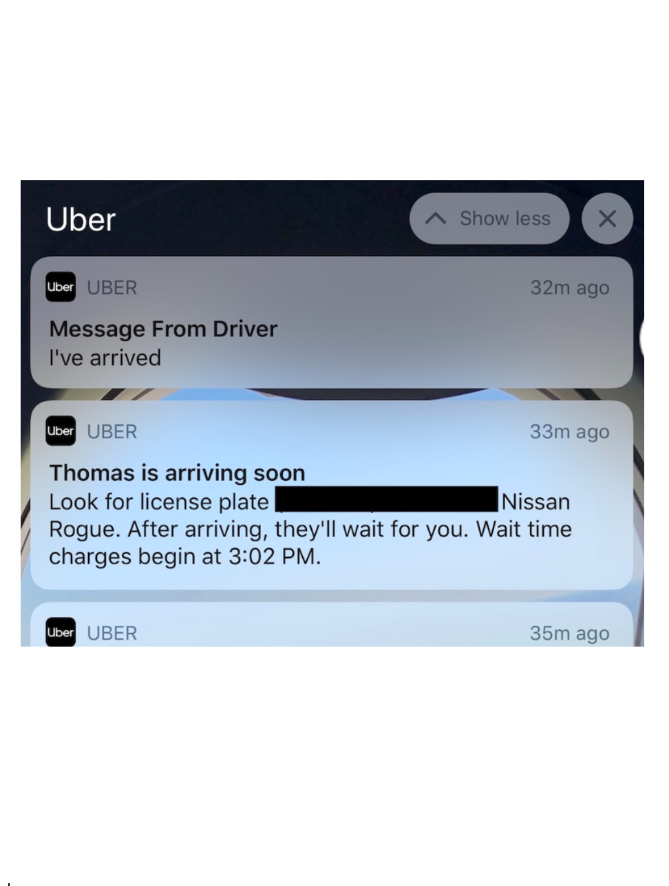 Uber Driver’s Text ‘I’ve Arrived’ Strikes Me as Ironic