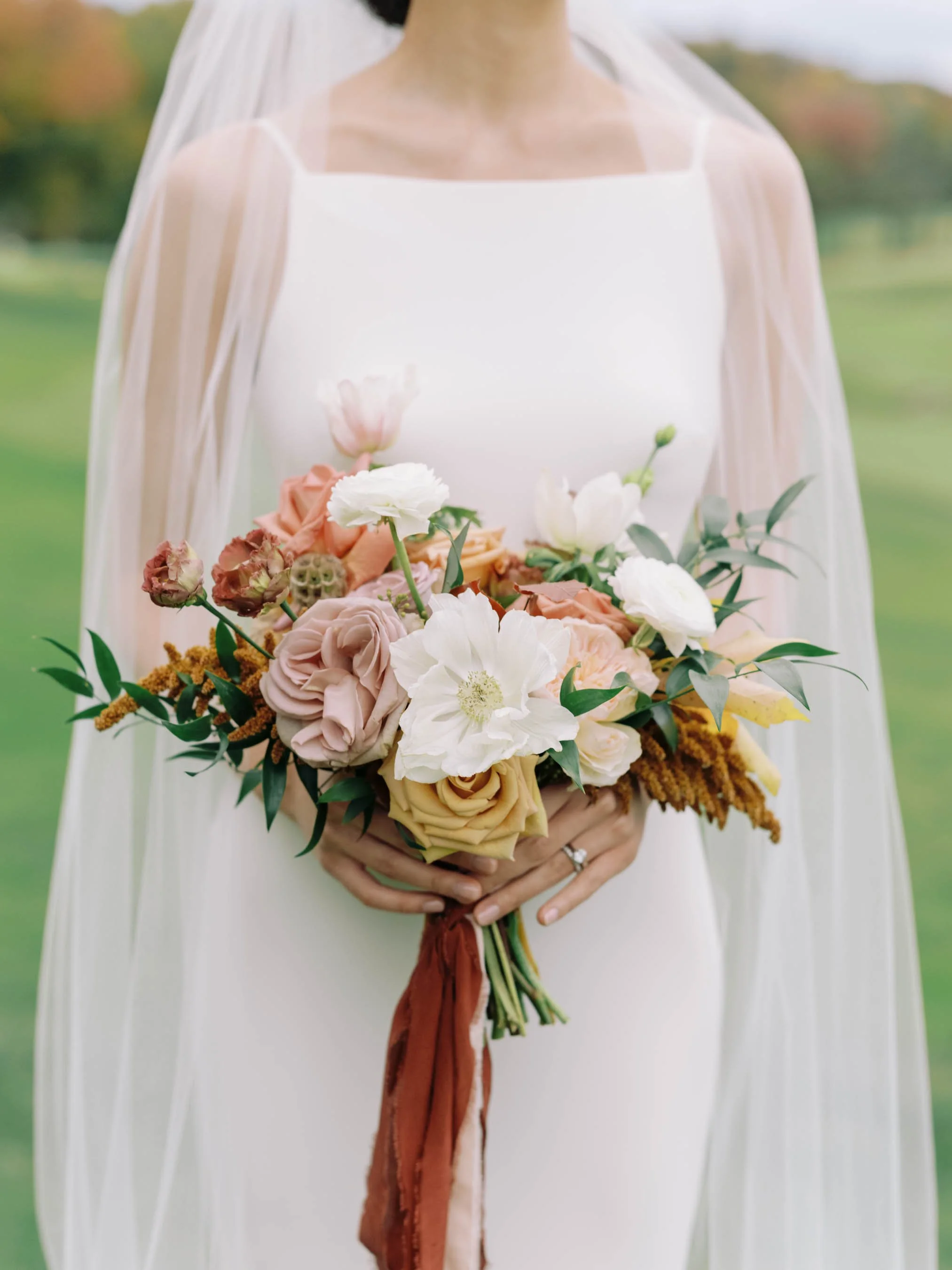 A Timeless Fall Wedding at Fox Chapel Golf Club: Elegant Neutrals &amp; Autumn Leaves