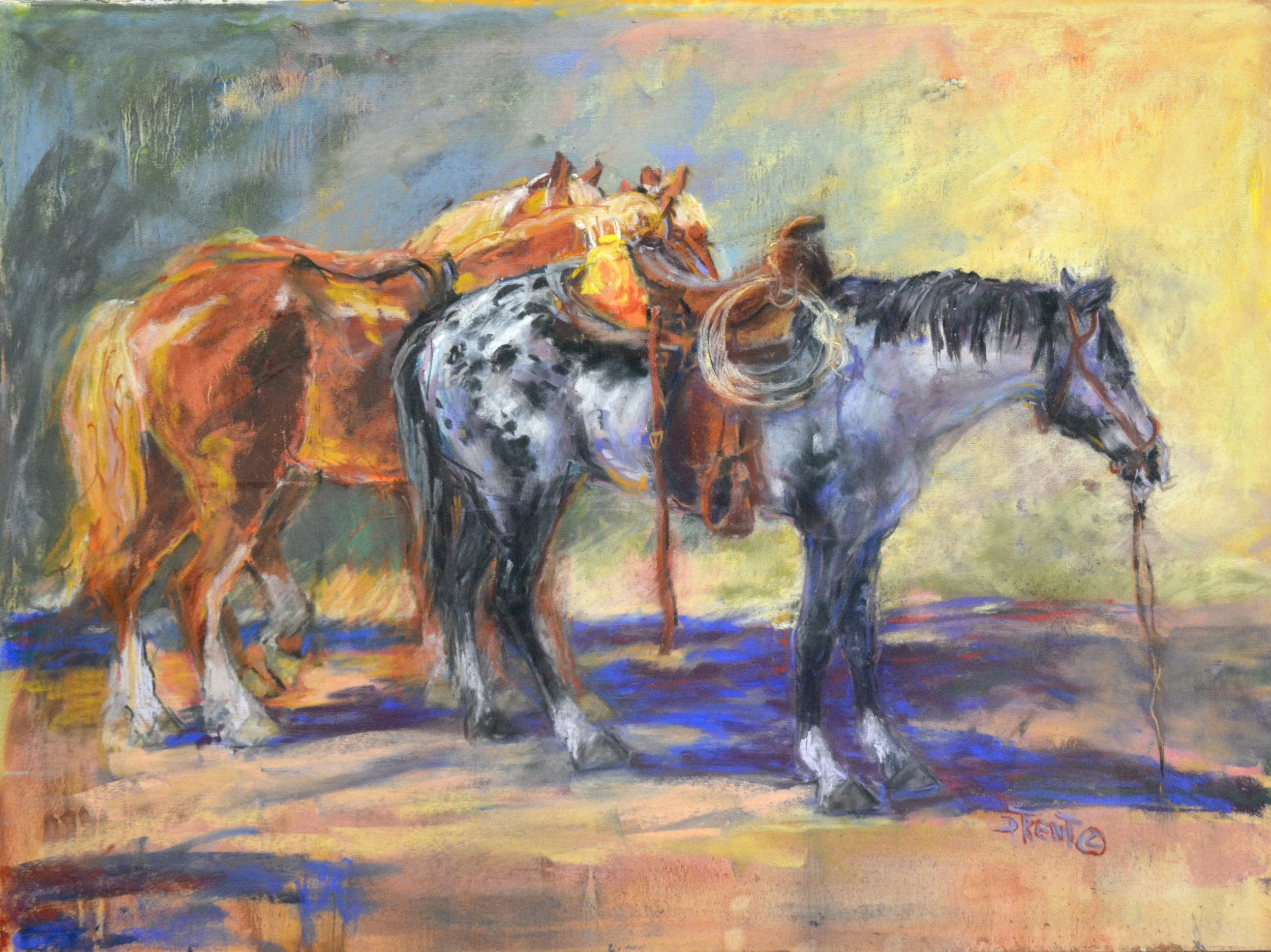 The Trio  18 x 24  Pastel.   $900
