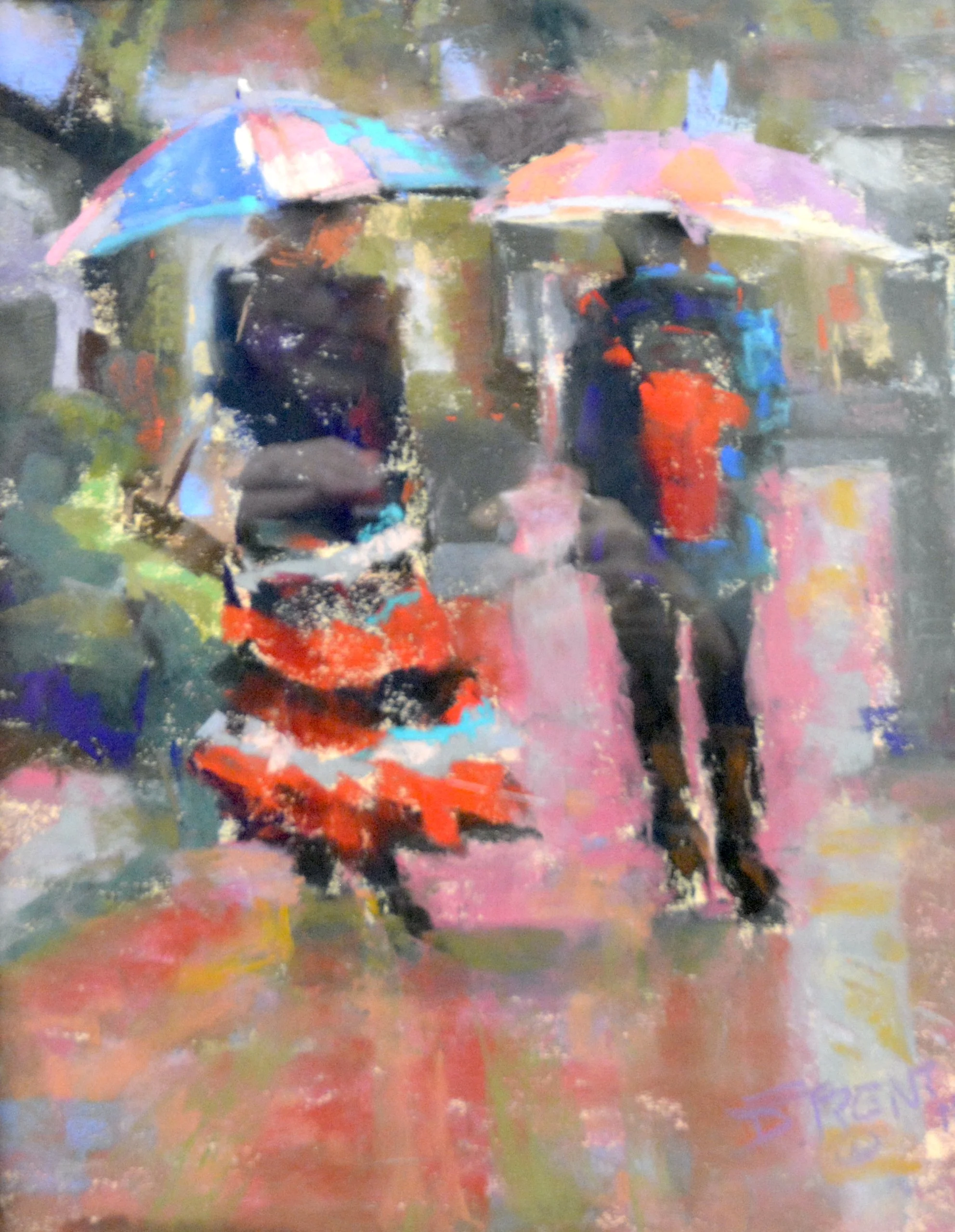 The Skirt Twirls  14 x 11  Pastel. $400