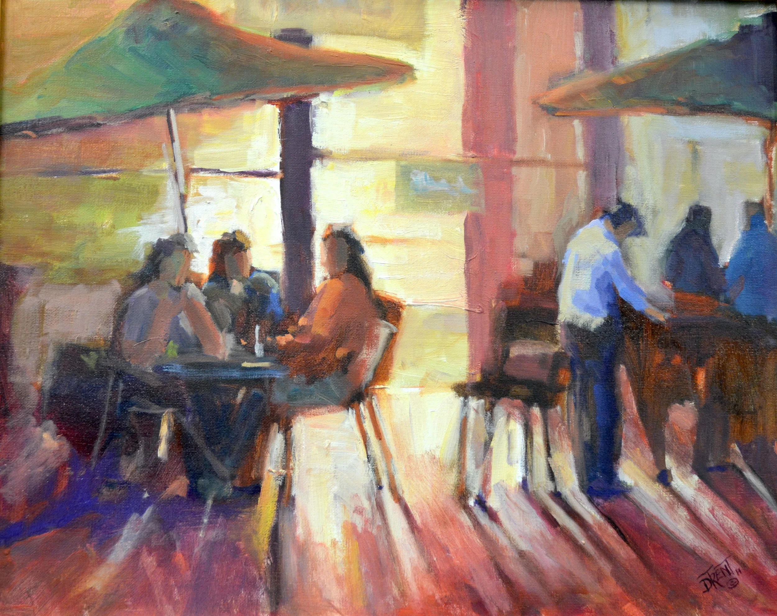 Cafe Night Cap  16 x 20.  Oil.  $550