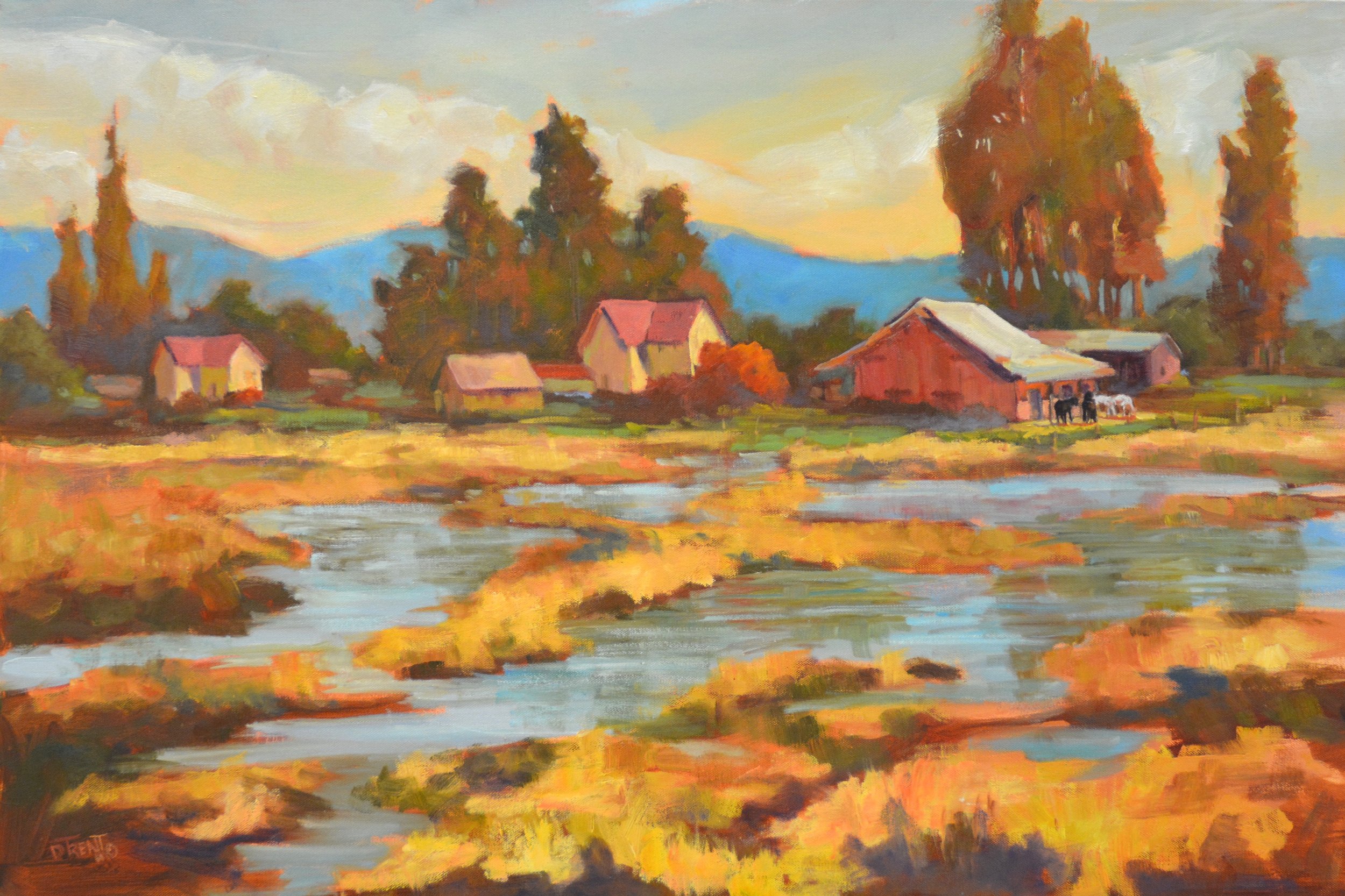 March in the Flats   24 X 36    Oil.  $900