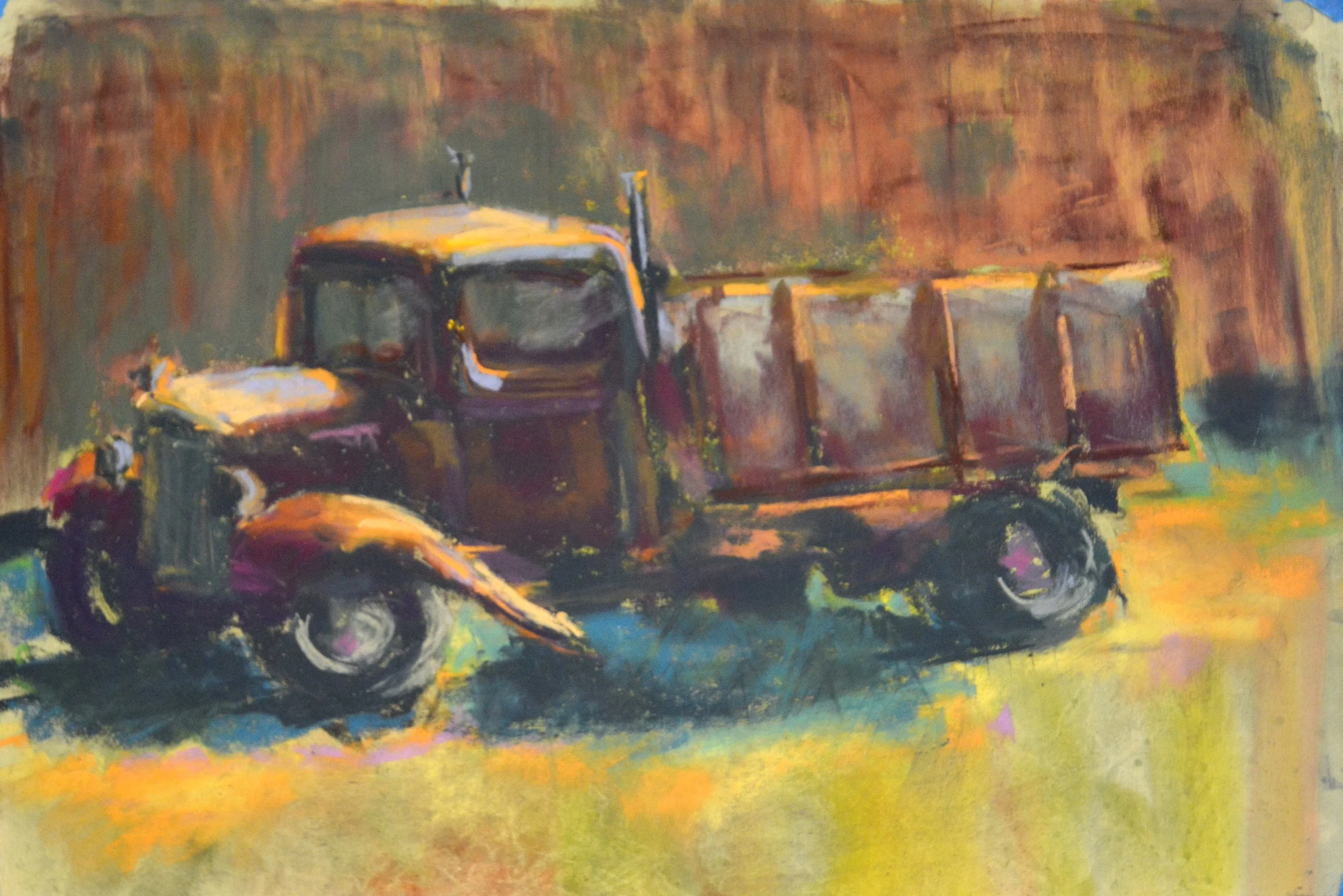 The Old Truck.  12 X 18   Pastel.   $500