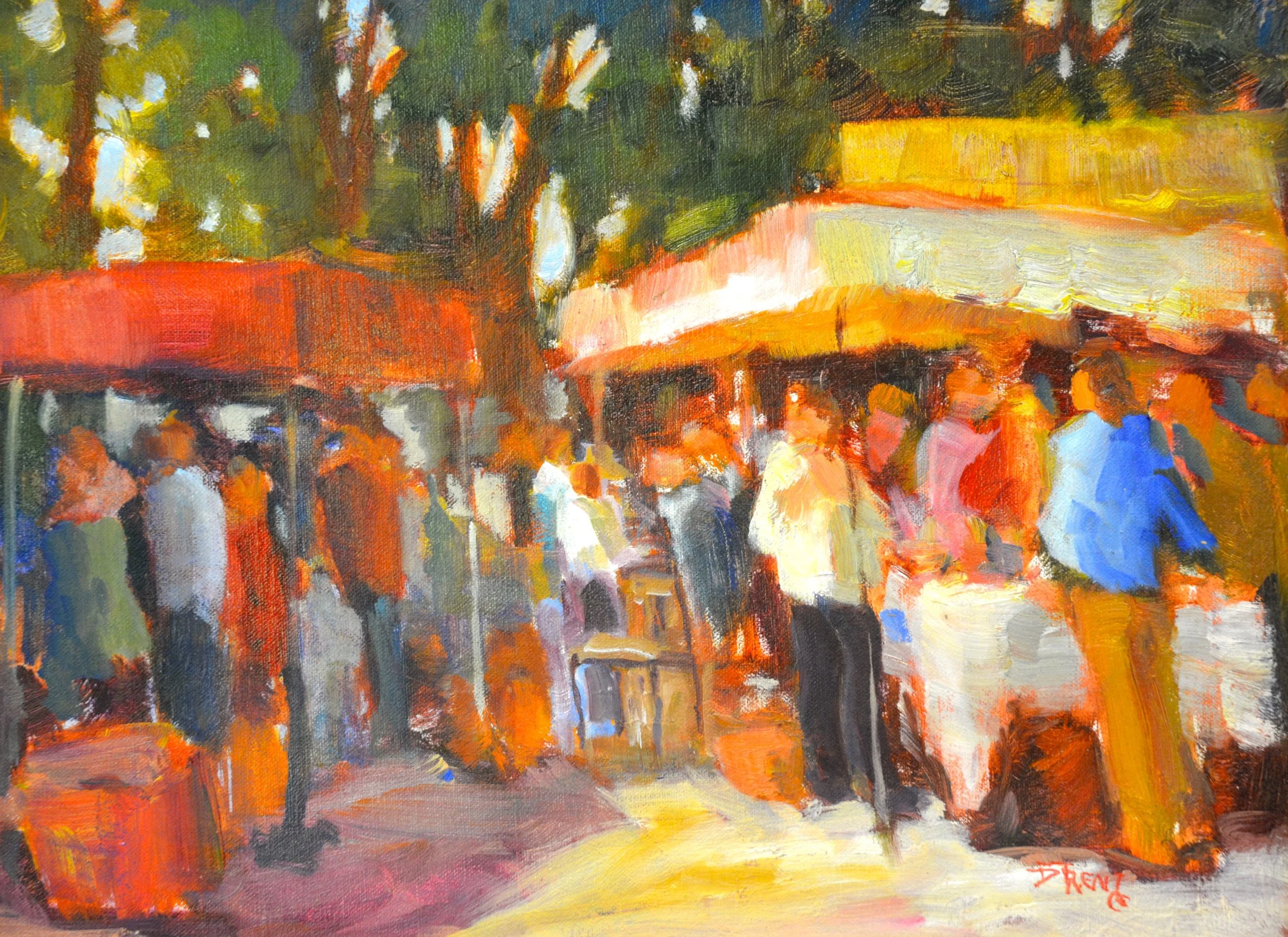 Market La France   12 X 16   Oil.   $400