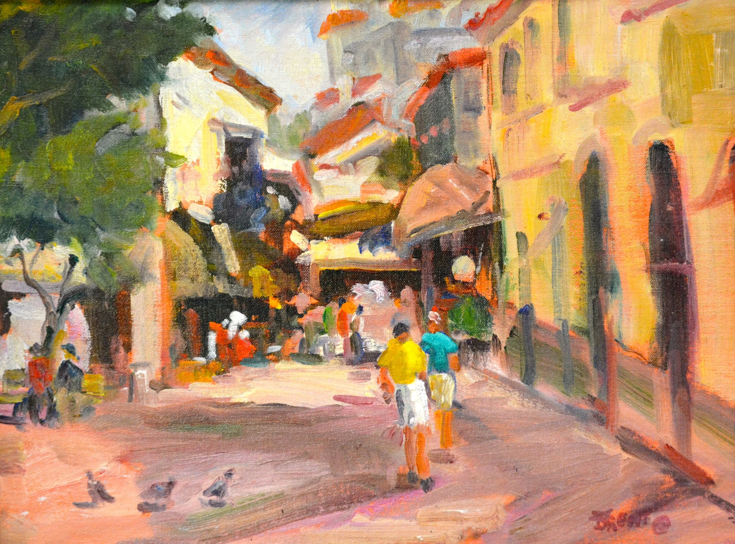 Town Square    12  X 16   Oil.   $400