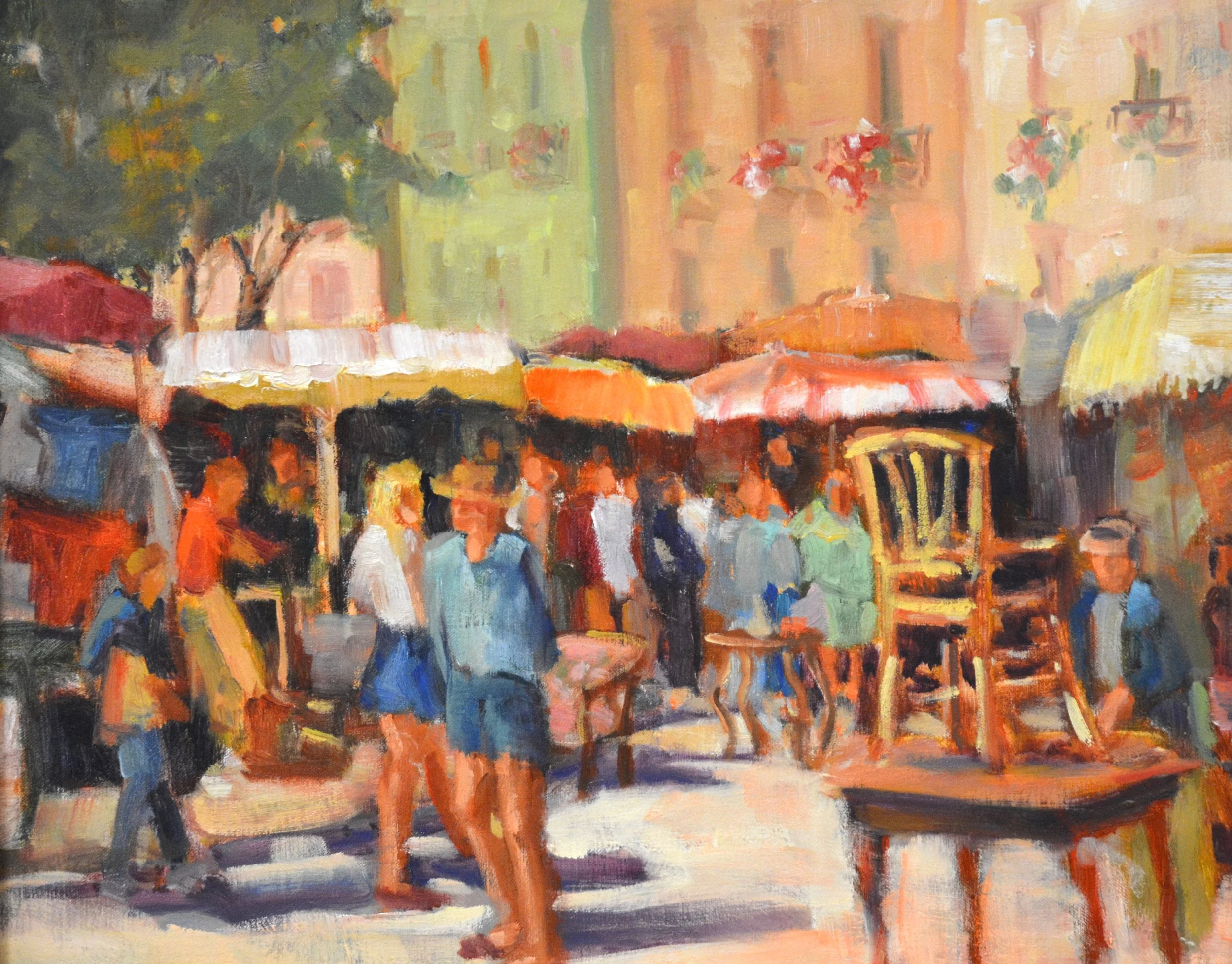 Antique Market   16 X 20   Oil.   $550