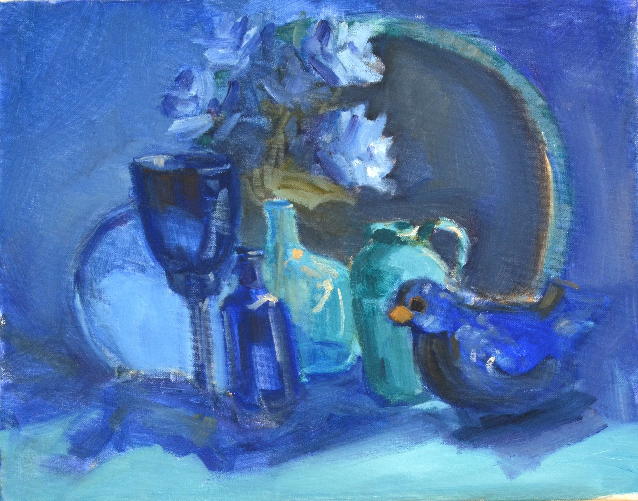 Blue Ducky  16 X 20  Oil.   $550
