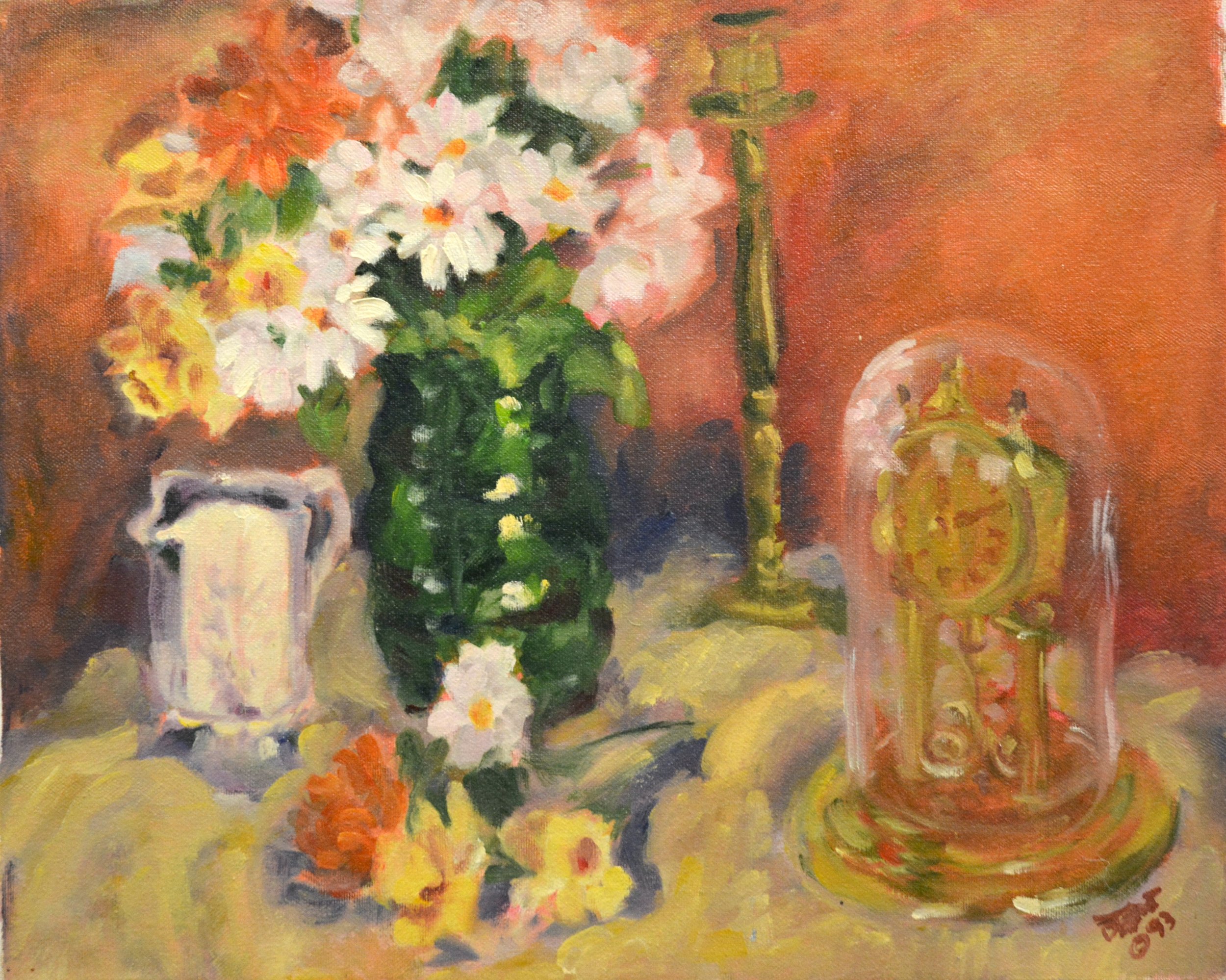 Green Vase with Clock. 16 X 20   Oil.   $400