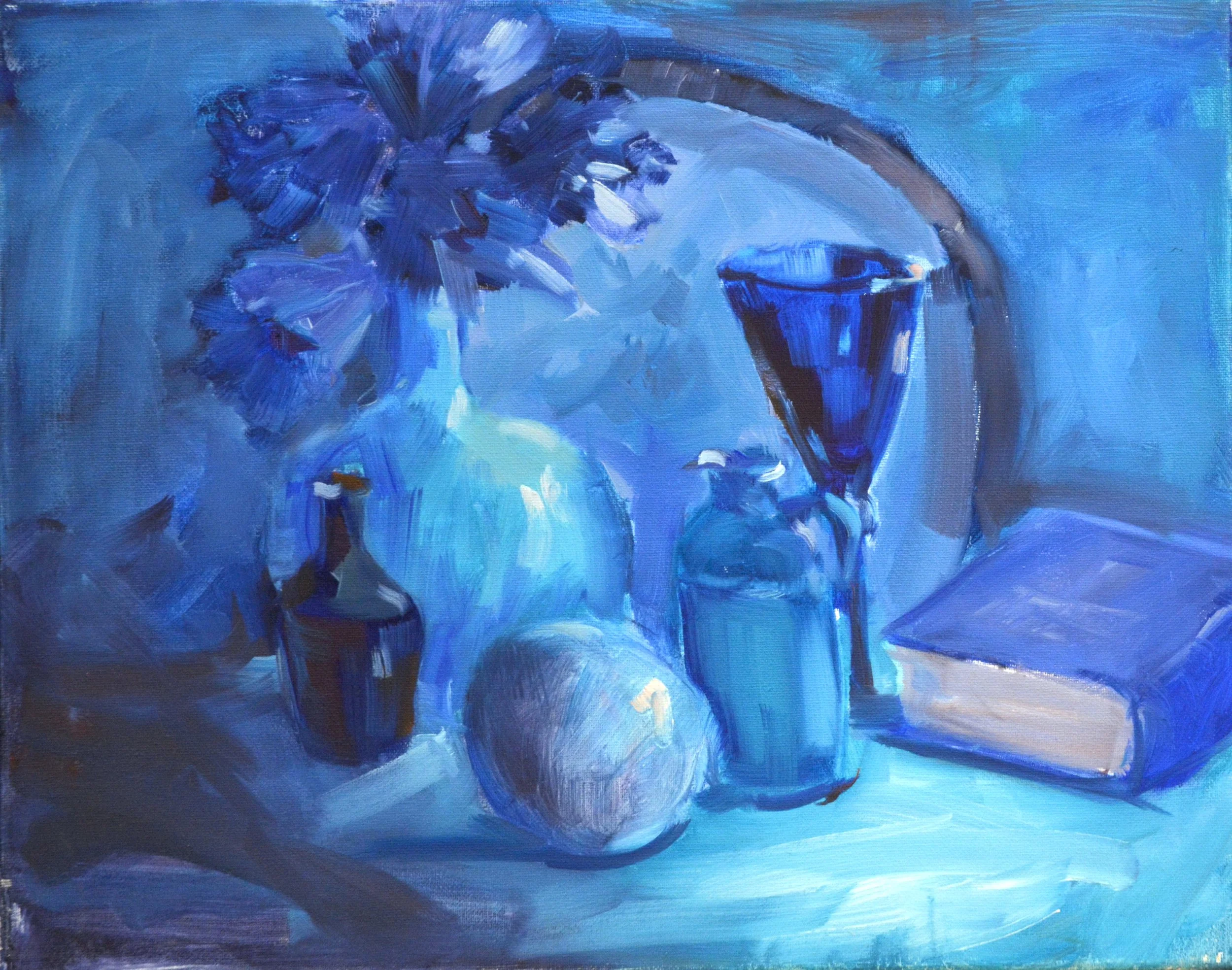 Blue. Goblet with Book  16 X 20   Oil.   $550