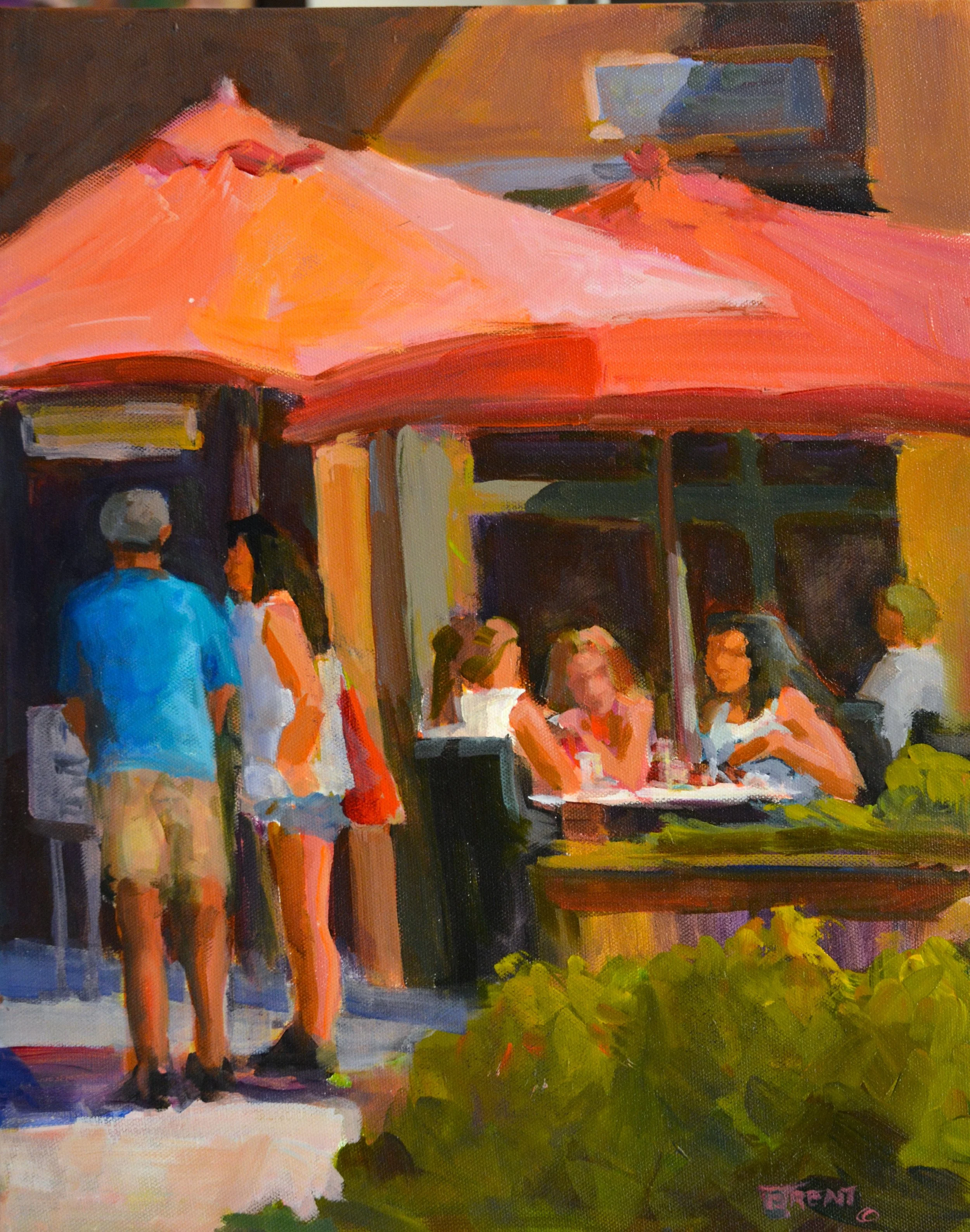 Perusing the Menu 20 X 16   Oil.   $550