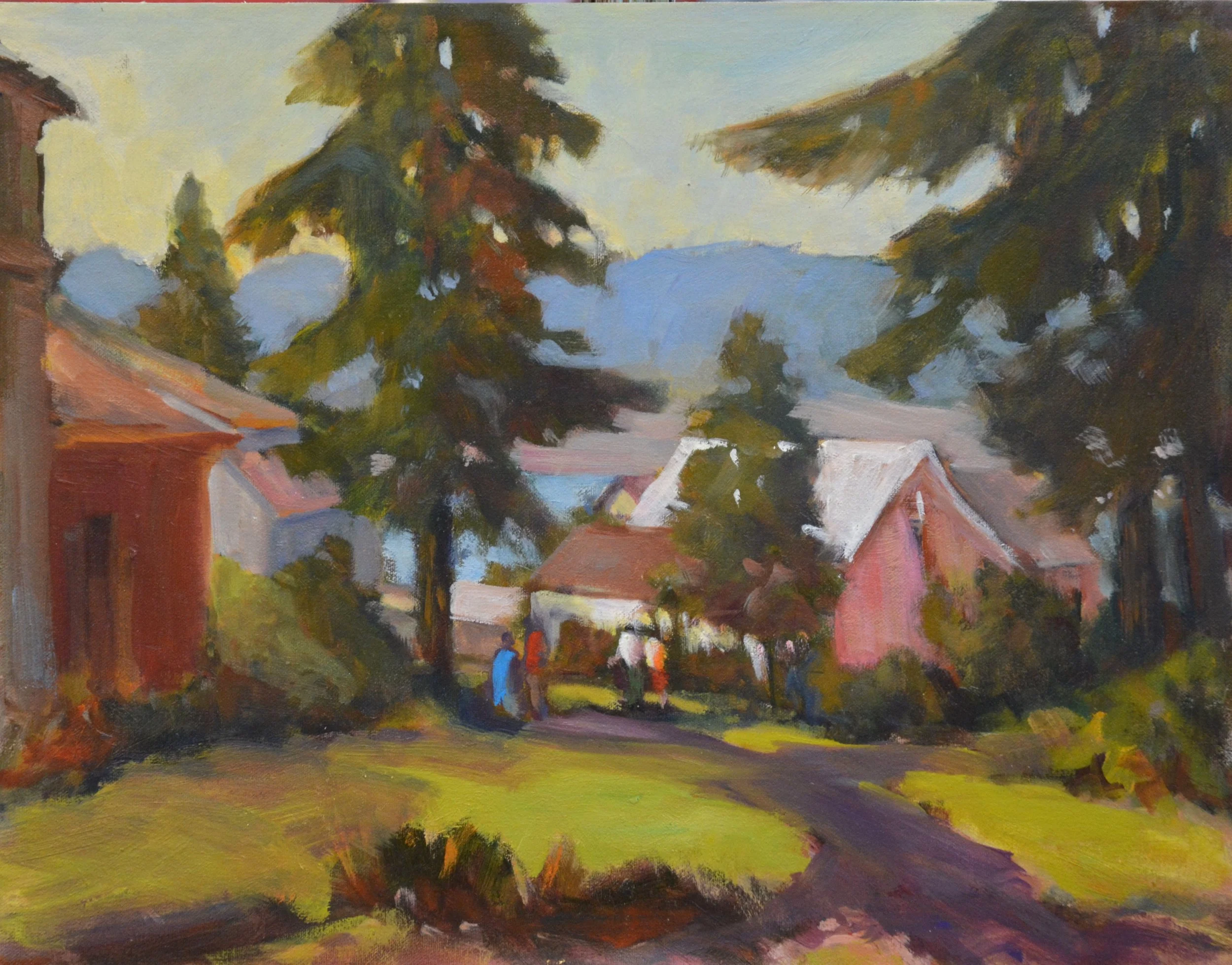 Hill above the Bay  14 X 18  Oil.   $475