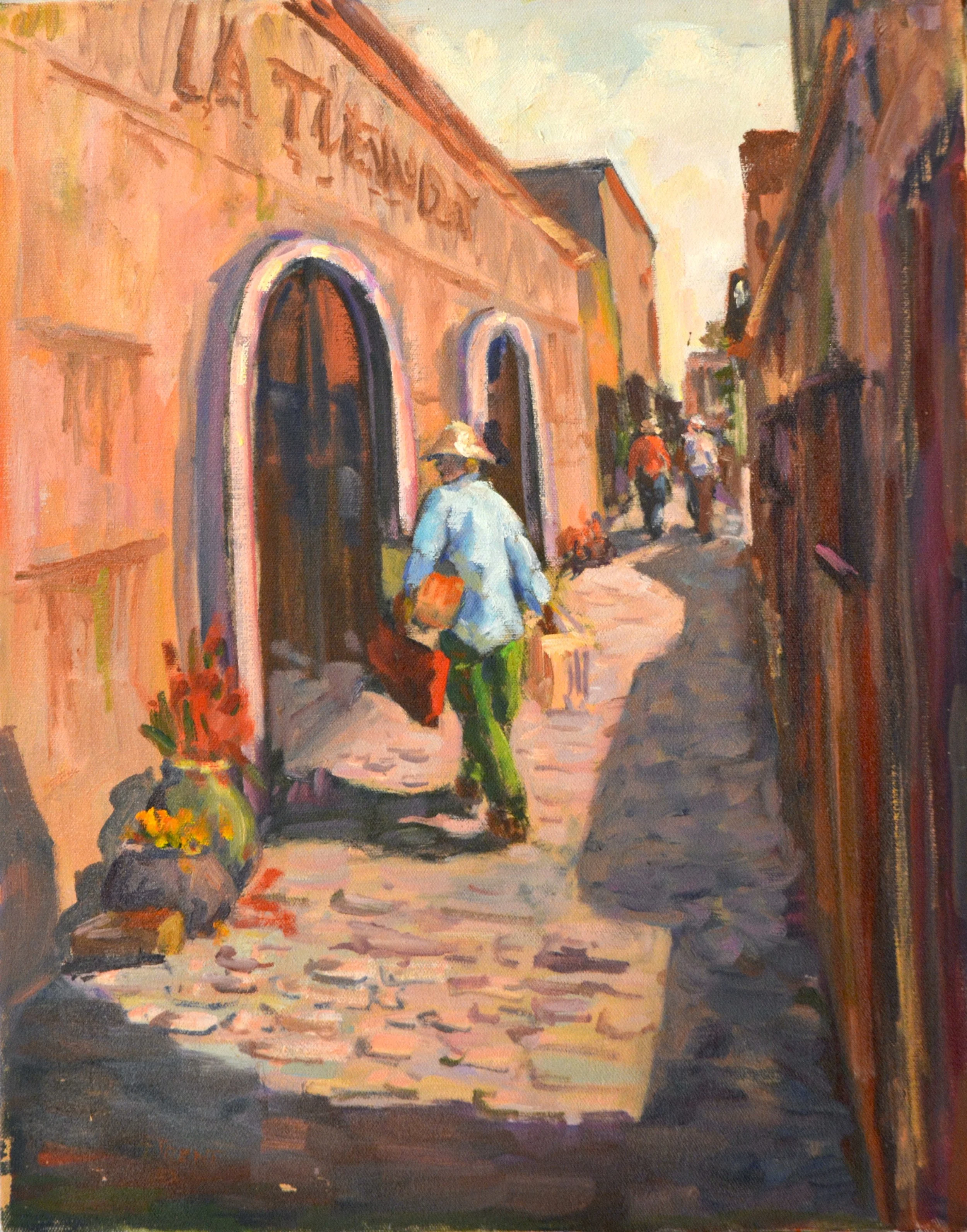 Shopping in Mexico  20 X 16  Oil.  $550