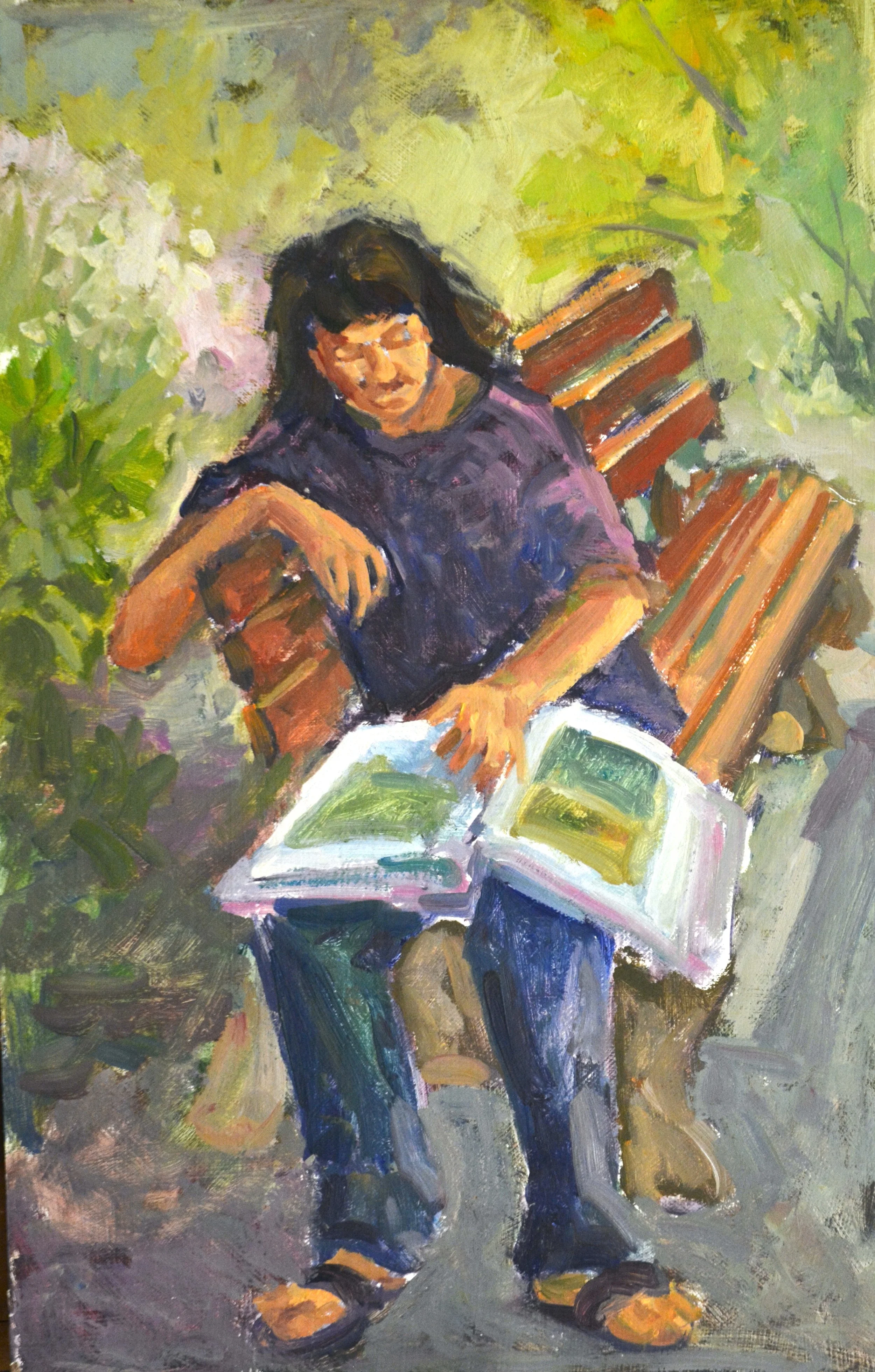 Dori Thinking  24 X 16  Oil    $450