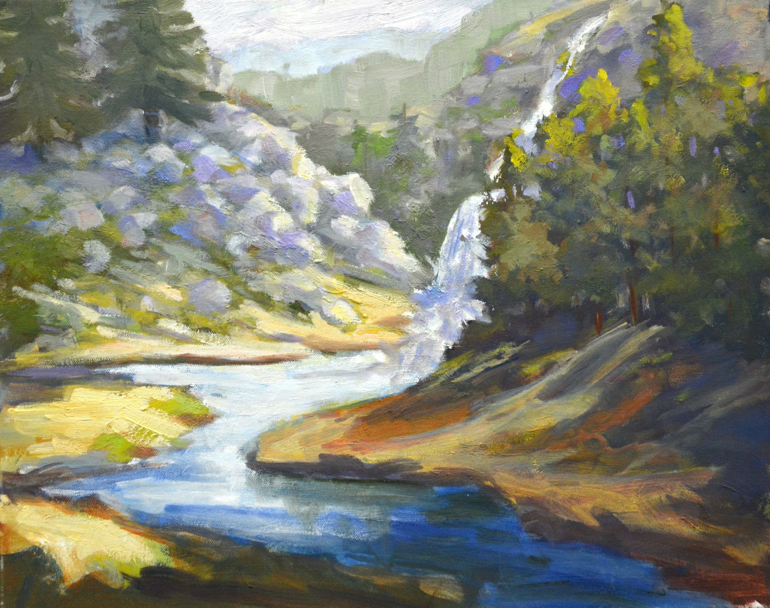 Waterfall  16 X 20  Oil.  $550