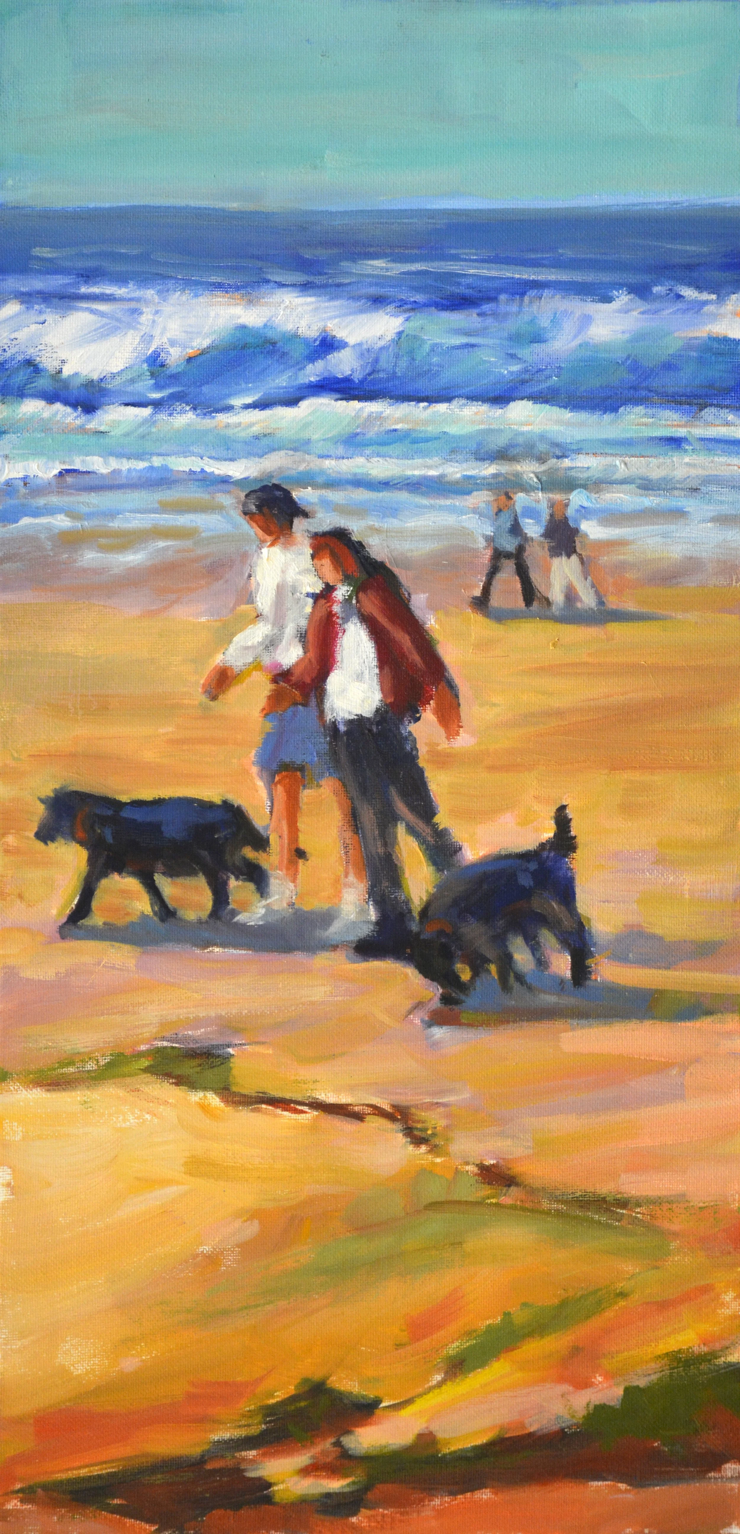 Dogs Took Us for a Walk   20 X 10   Oil. $425