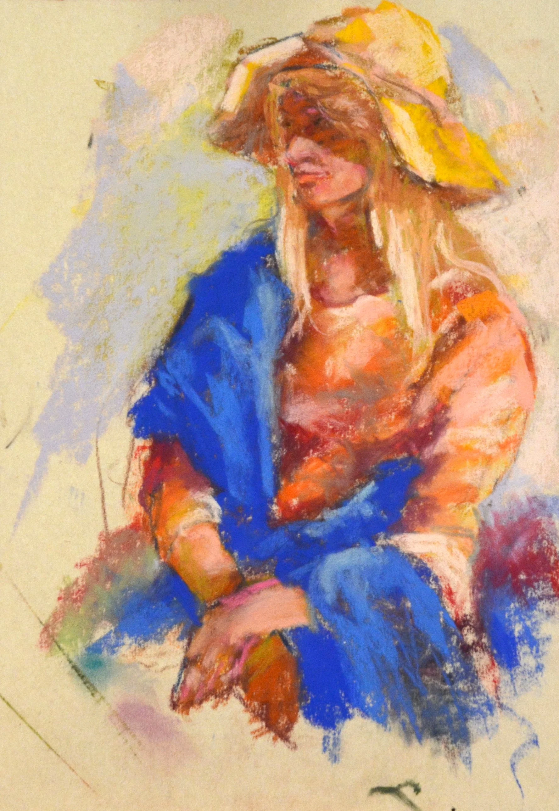The Droopy Hat   12 X 9  Pastel   $200 