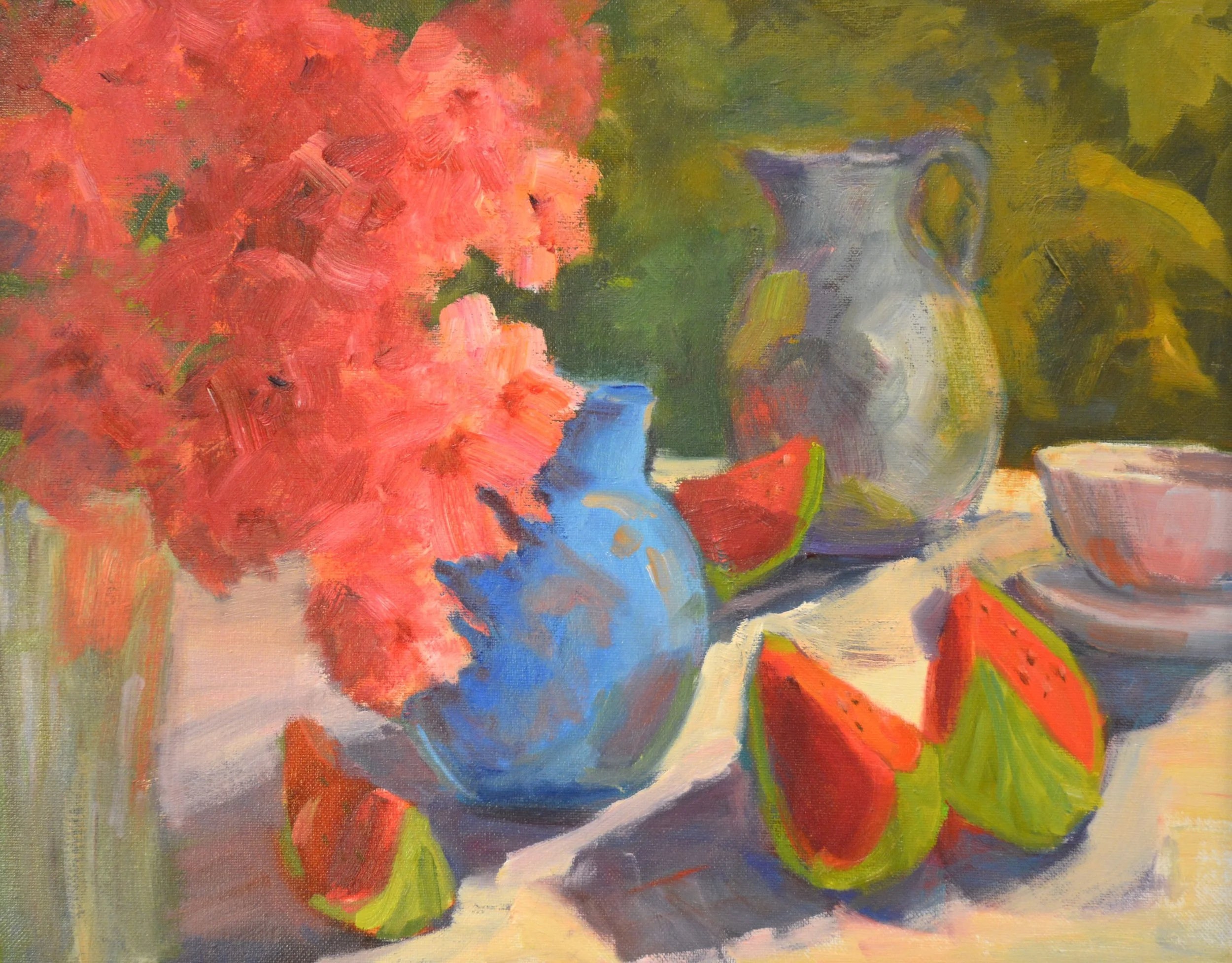 Watermelon Reflections.  Oil   16 X 20. $550
