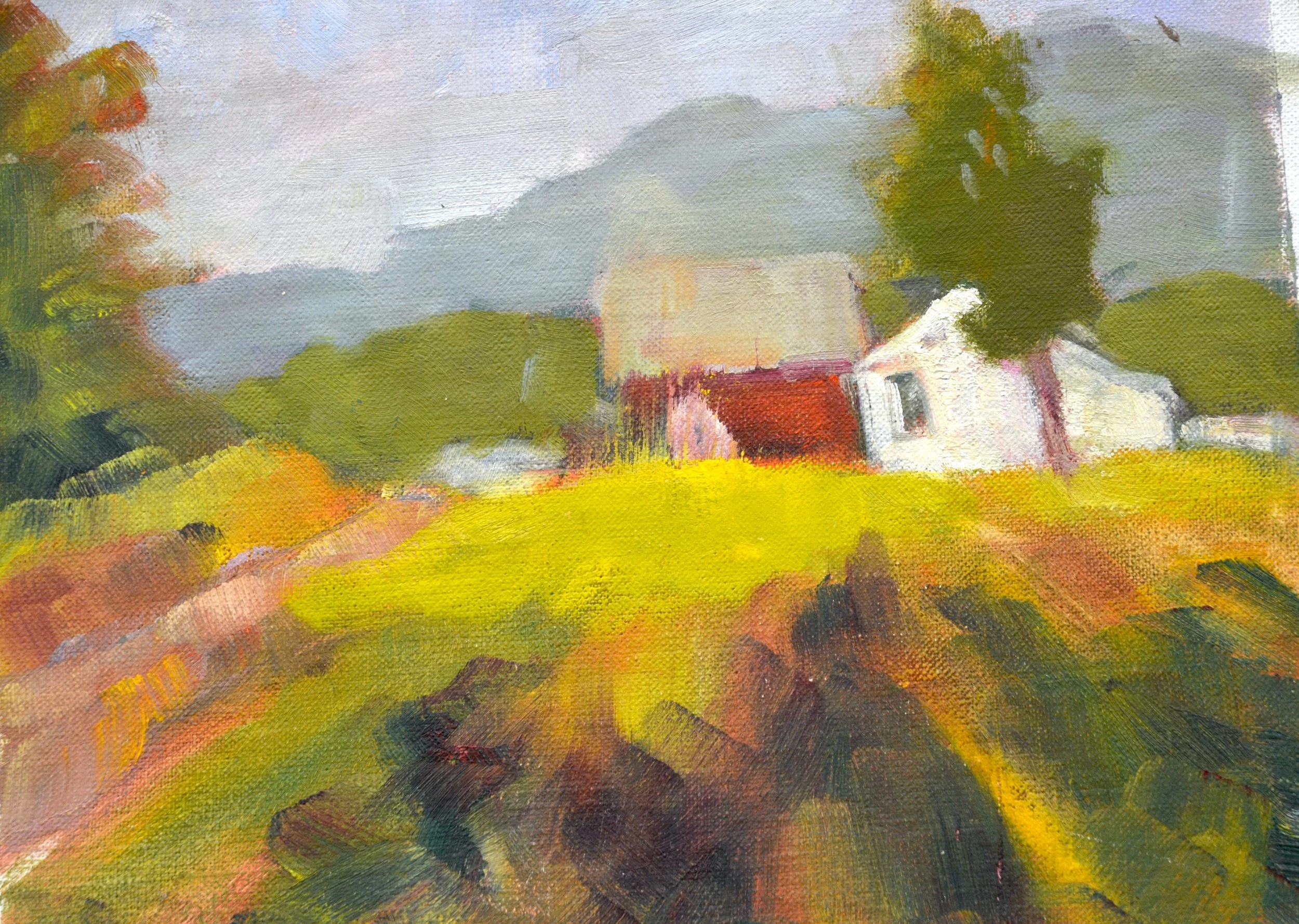 “CENTER FIELD”   9 X 12. OIL.   $150.00