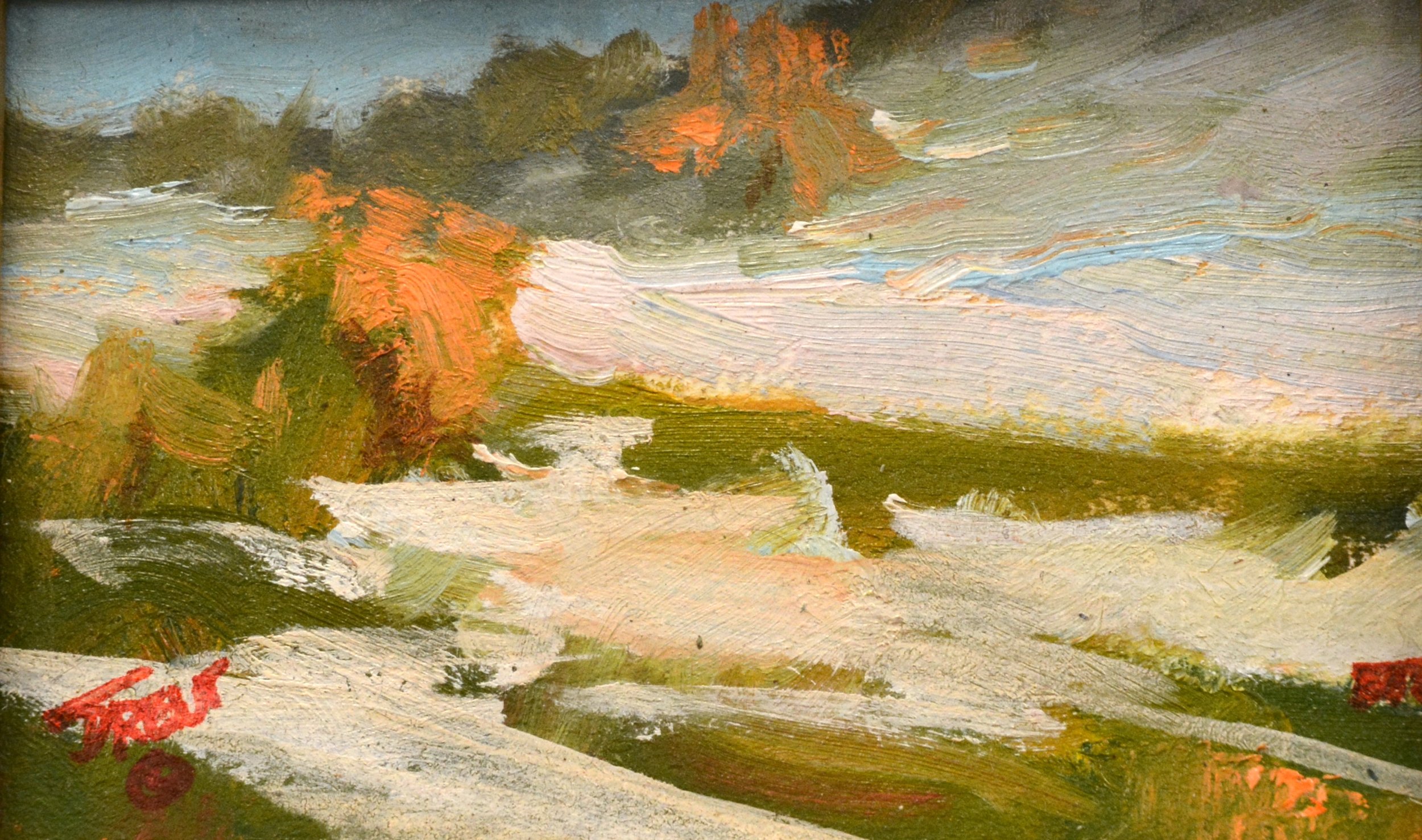 “Snow”.   4 X 6. Oil.  $70.00