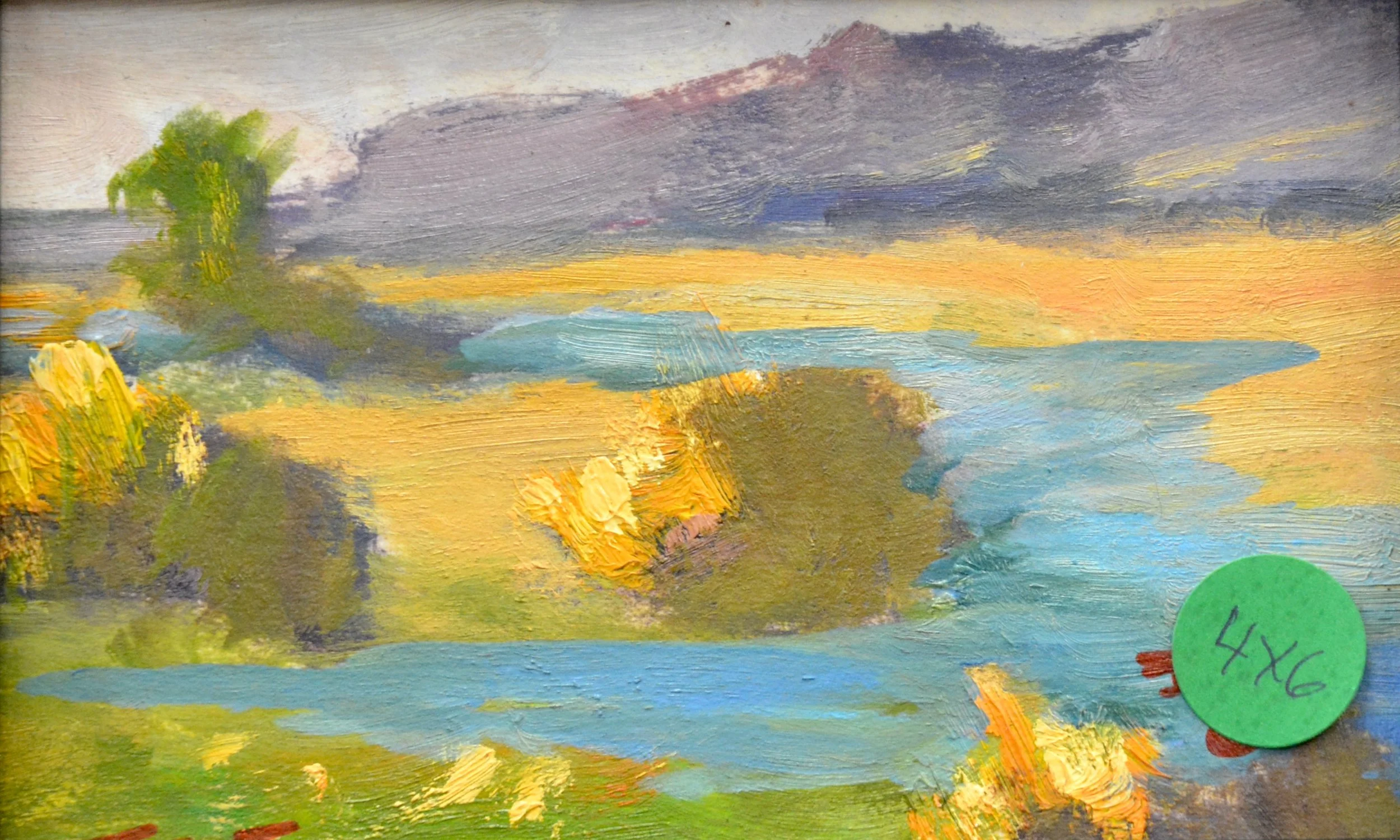 MEANDERING STREAM. 4 X 6   OIL. $70.00