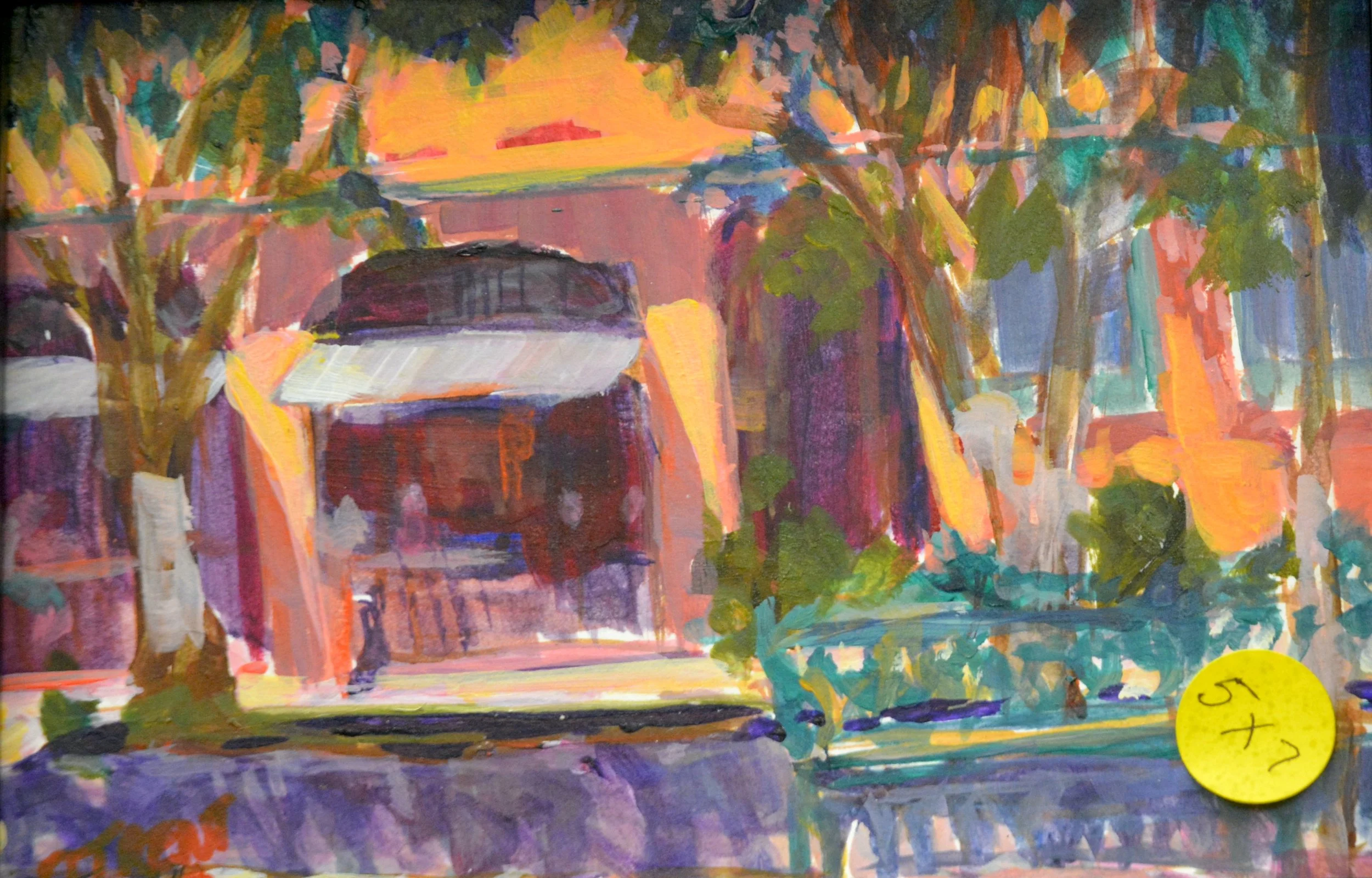 "Mexican Hotel”.  Oil. 5 X 7.   $75.00