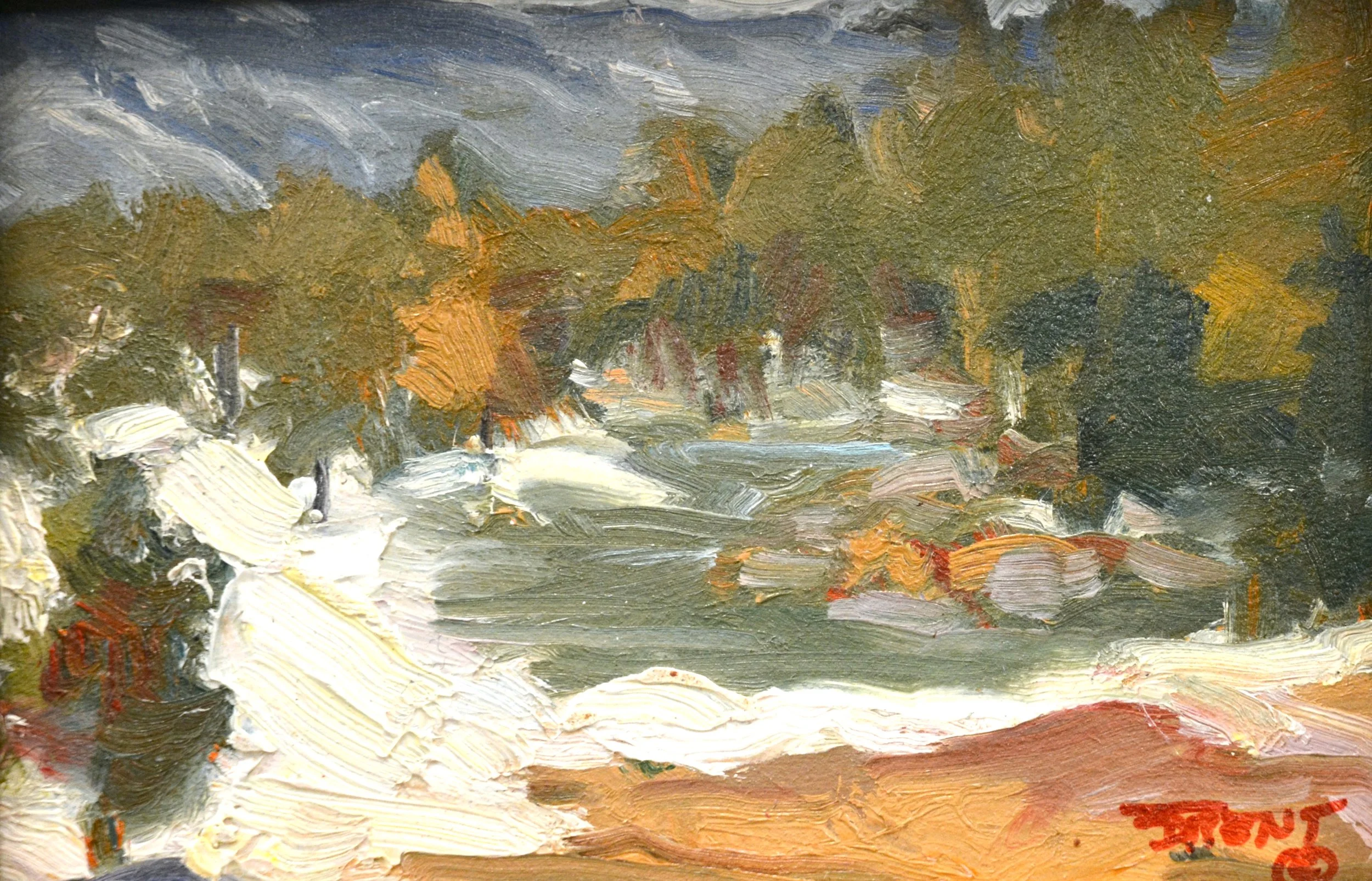 “Snowy Bank”. Oil. 5 X 7.  $75.00