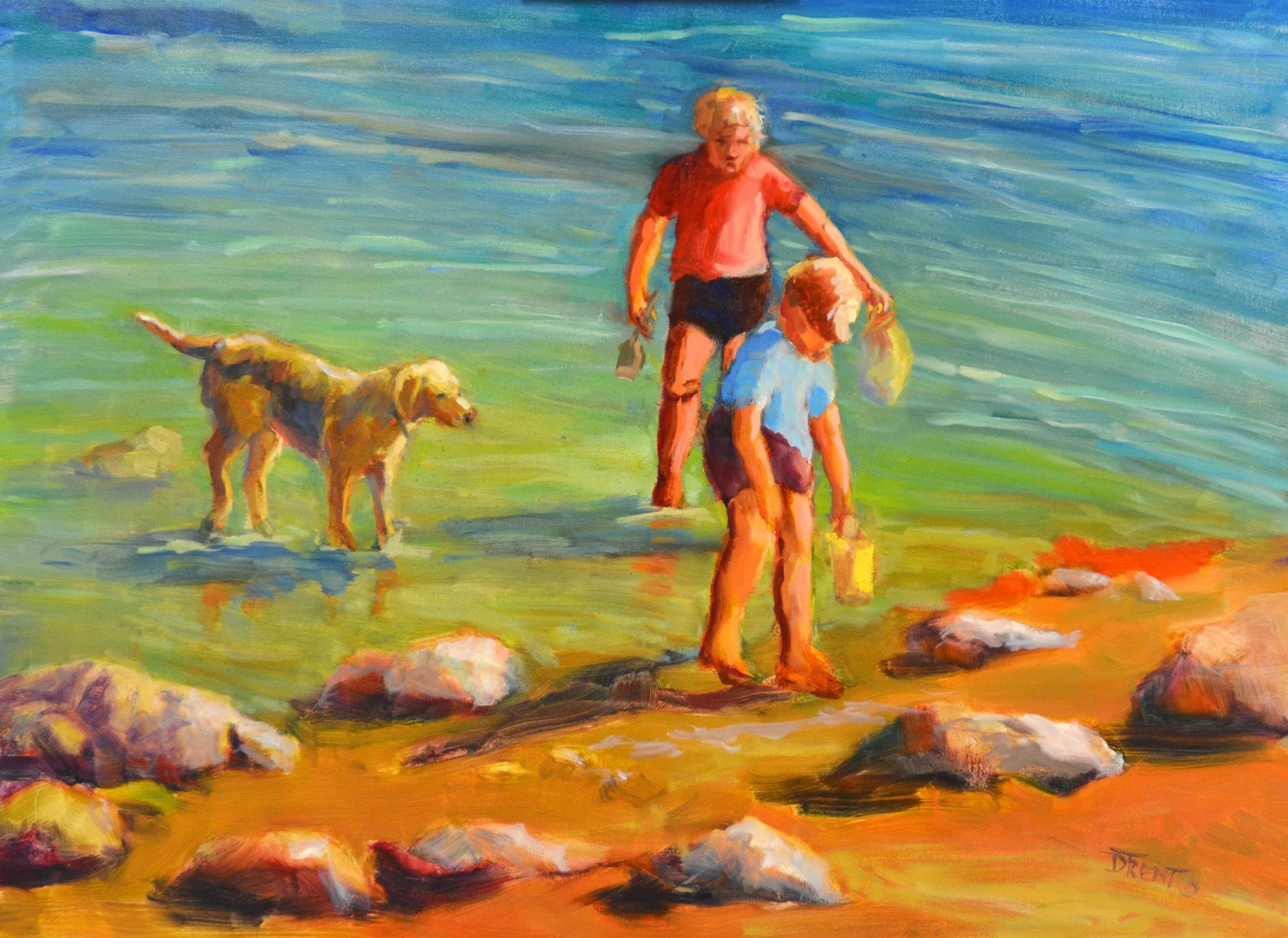 The Shell Seakers.   2’ X 3’    Oil.  $900.00