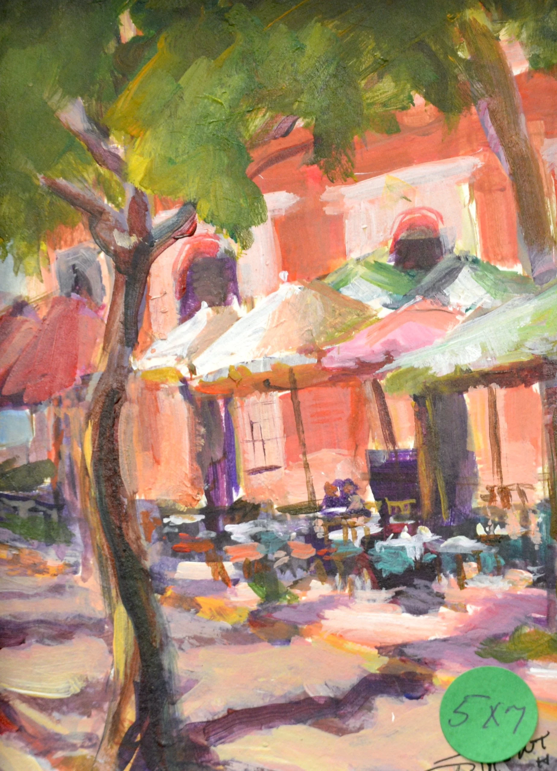 Mexican Cafe.   7 x 5. Oil. $75.00