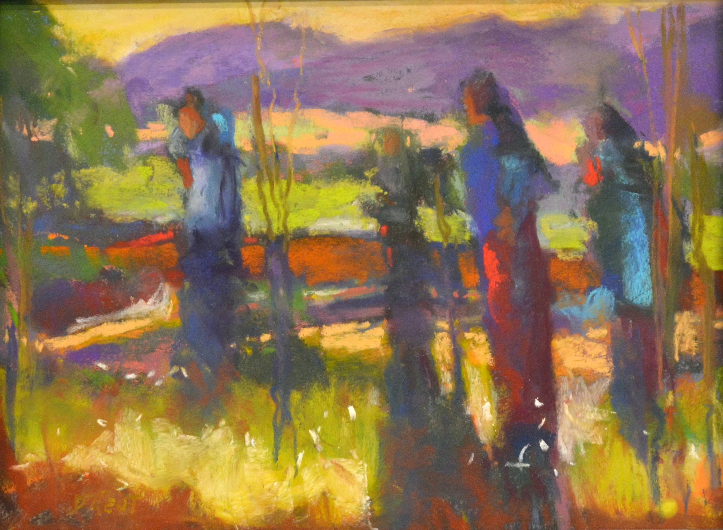 Walking Through the Fields. Pastel