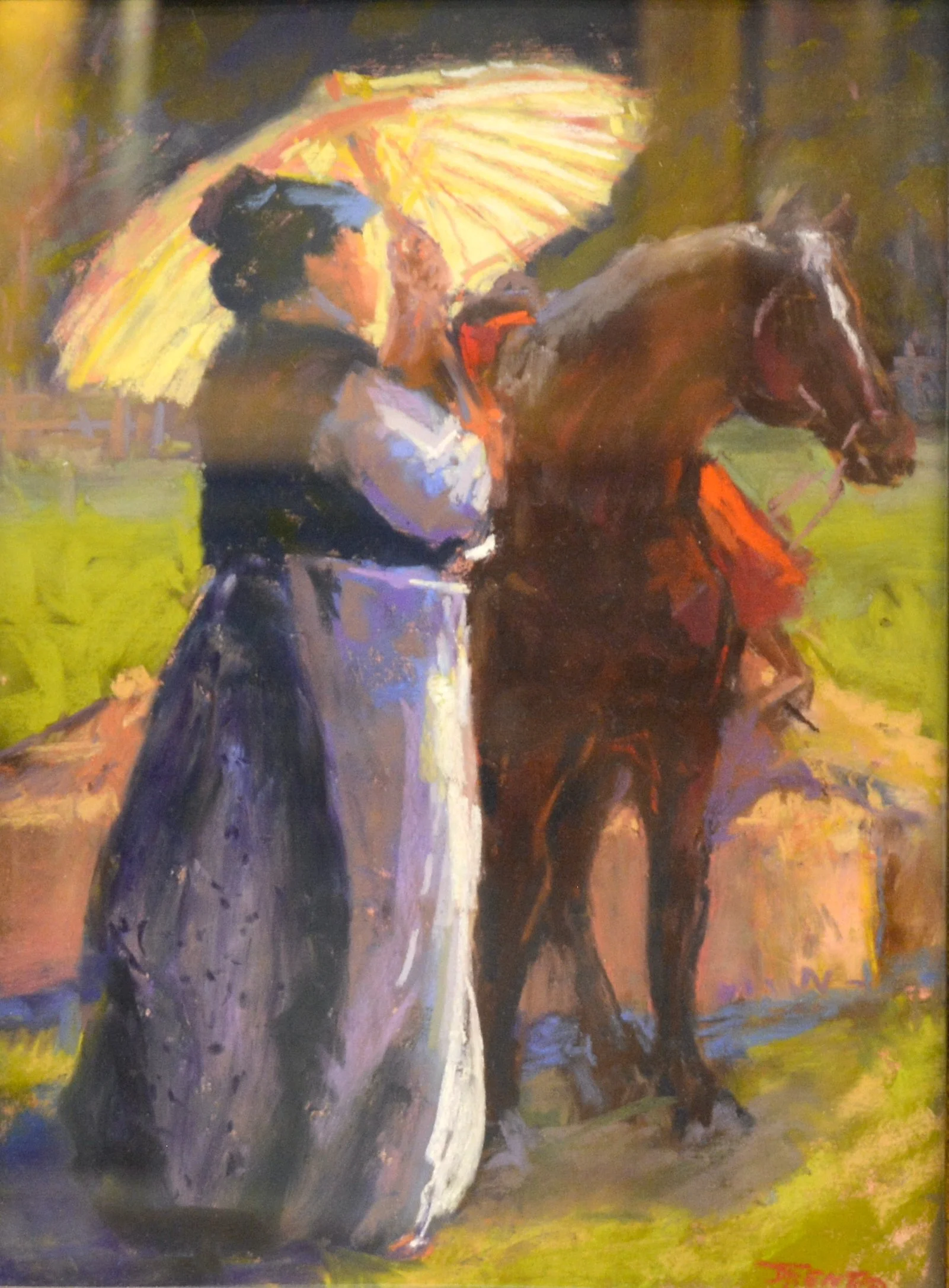 A Girl and her Horse. Pastel