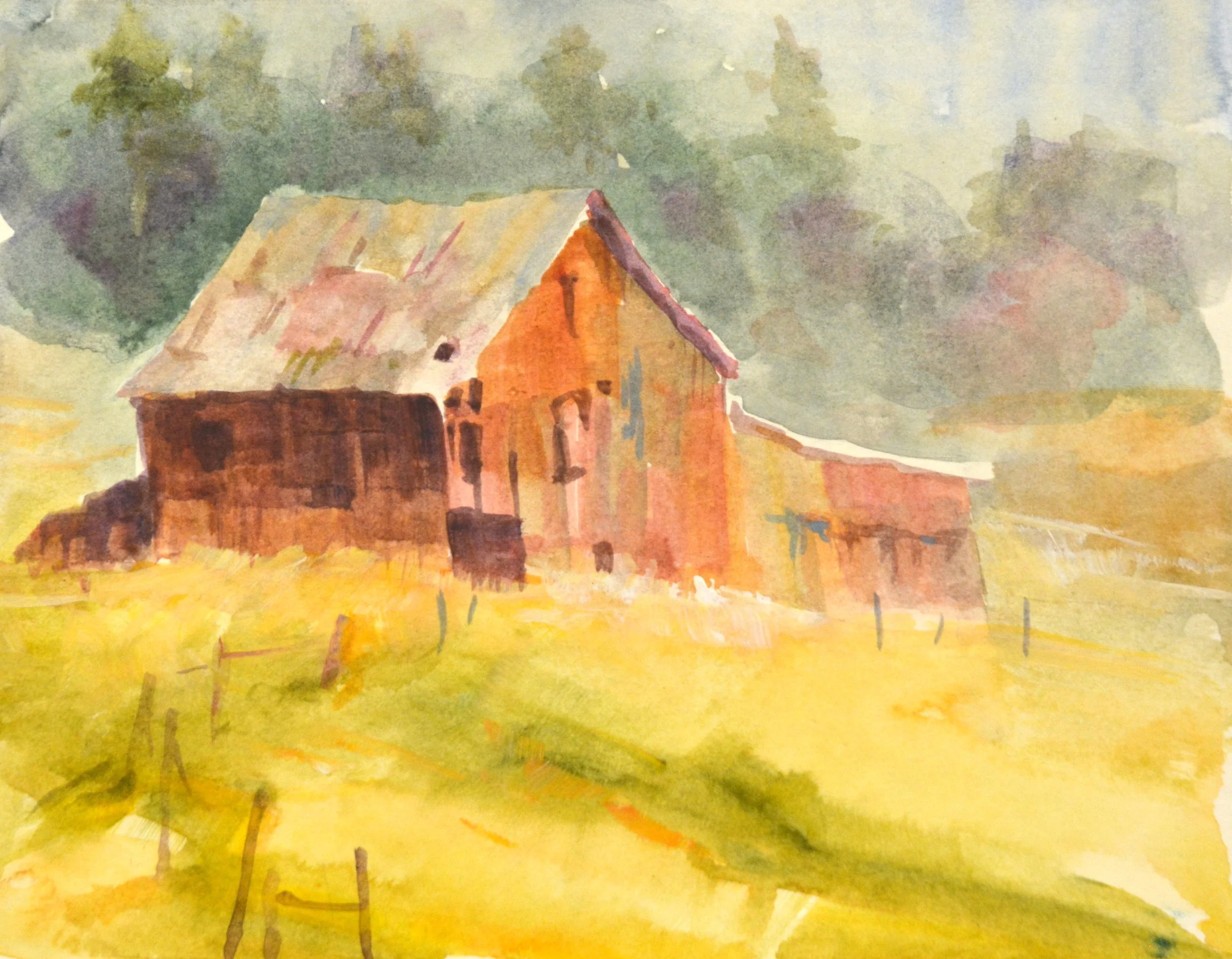 Abandoned Barn.    Acrylic