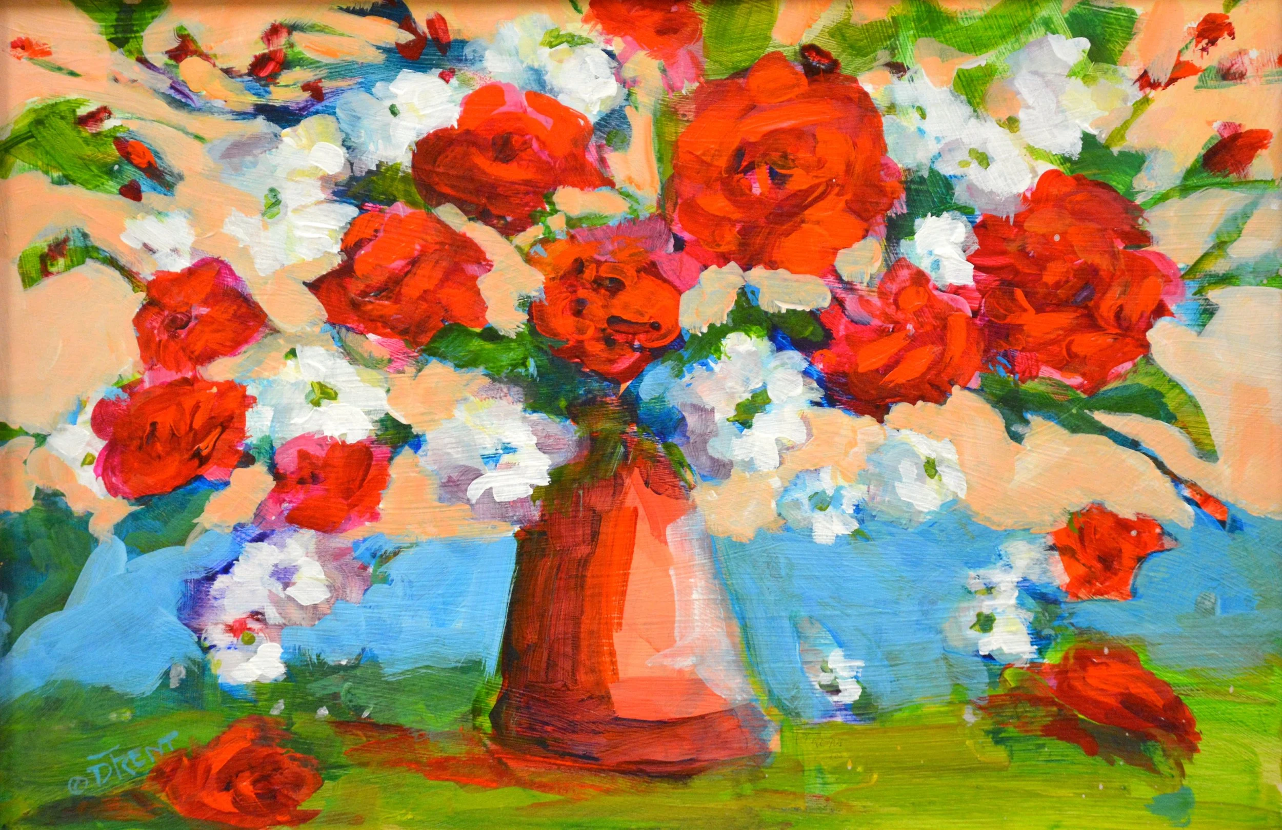 Plethora of Roses.      Acrylic