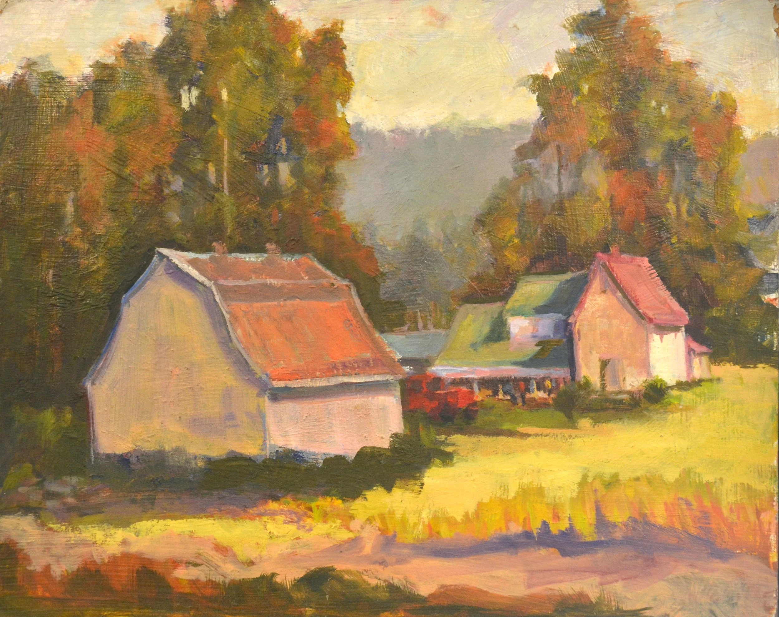 Red Pickup.        Oil