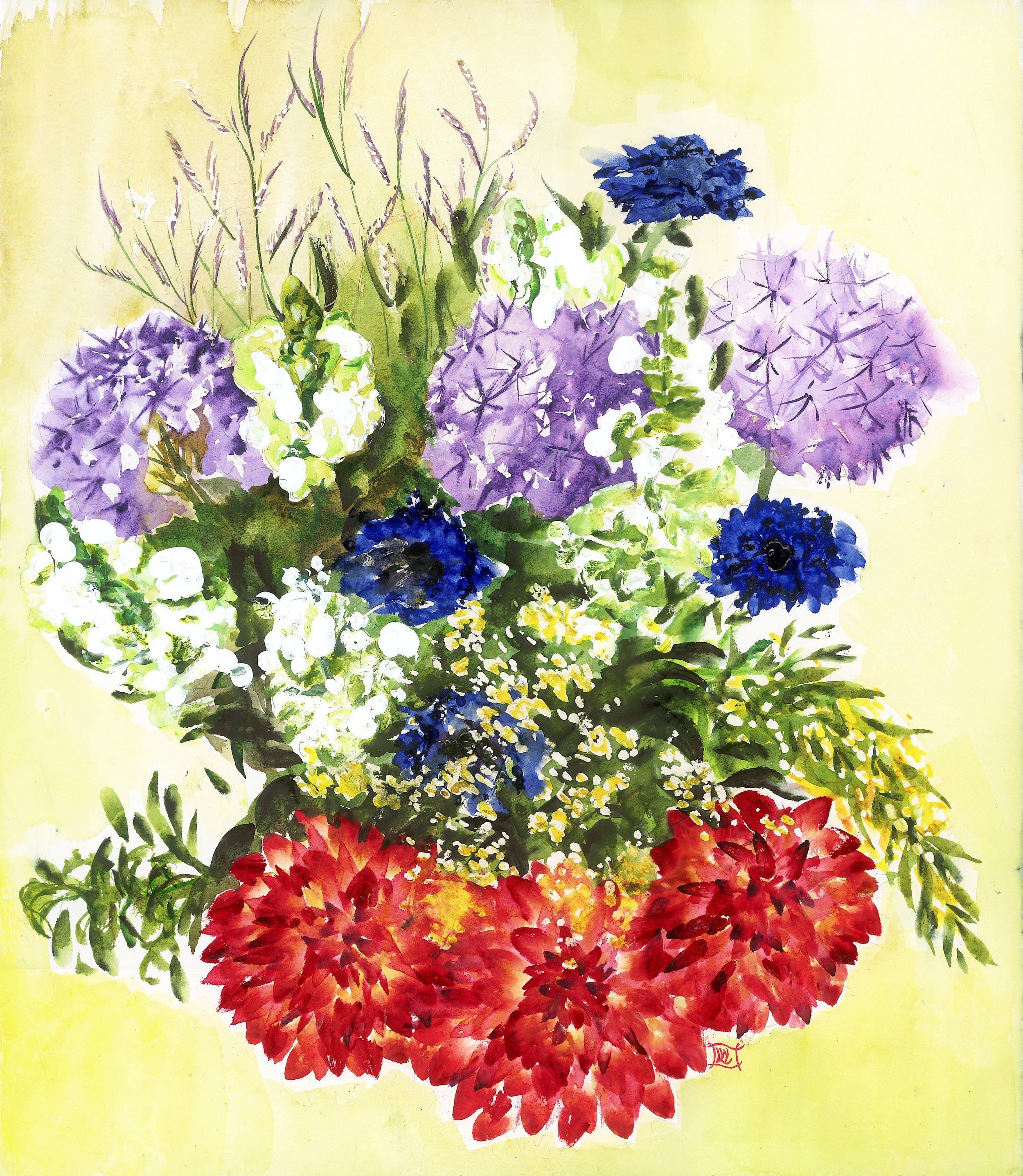 Allium and Cornflowers, 2023