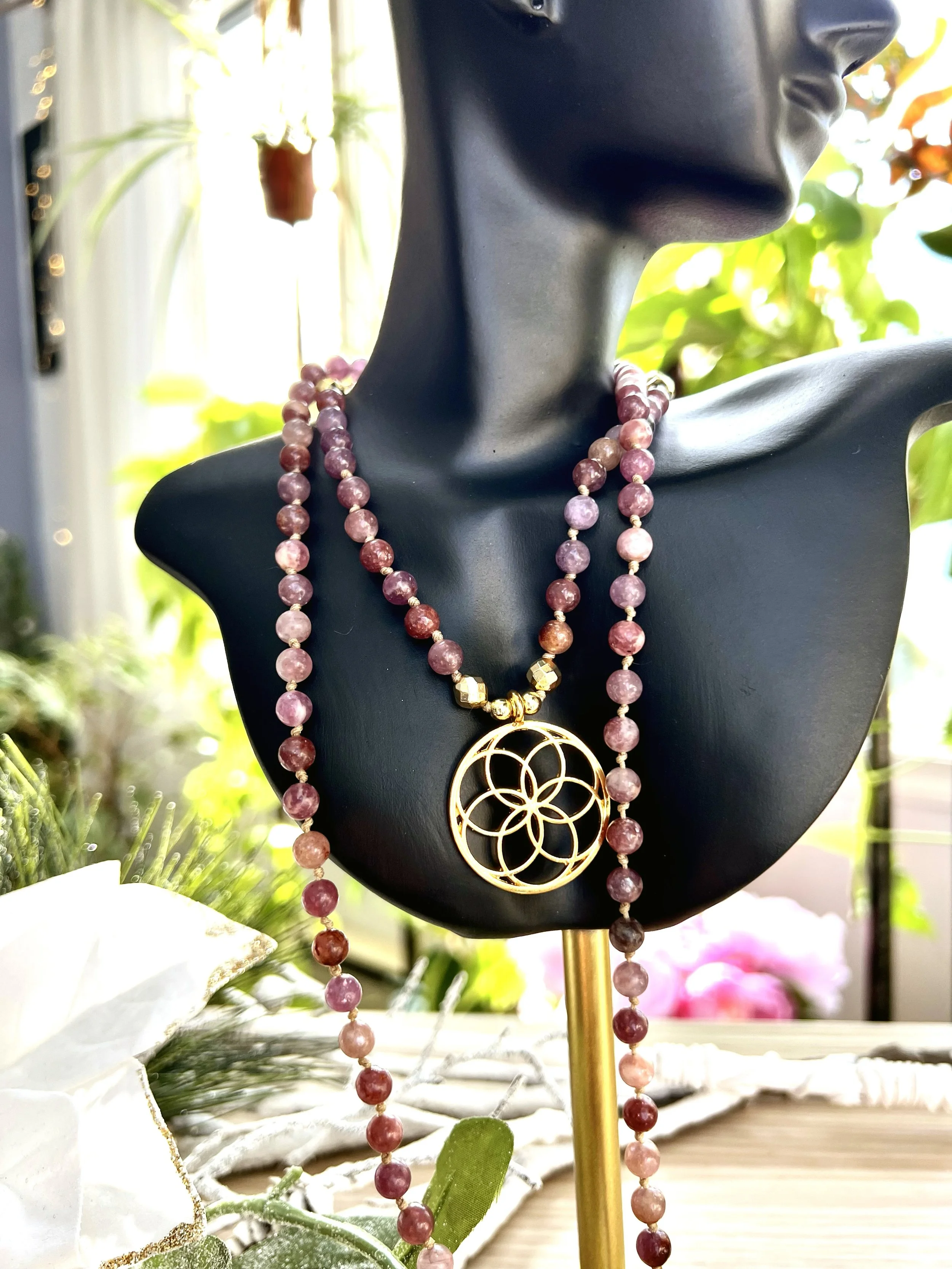Seed of Stillness Lepidolite Mala
