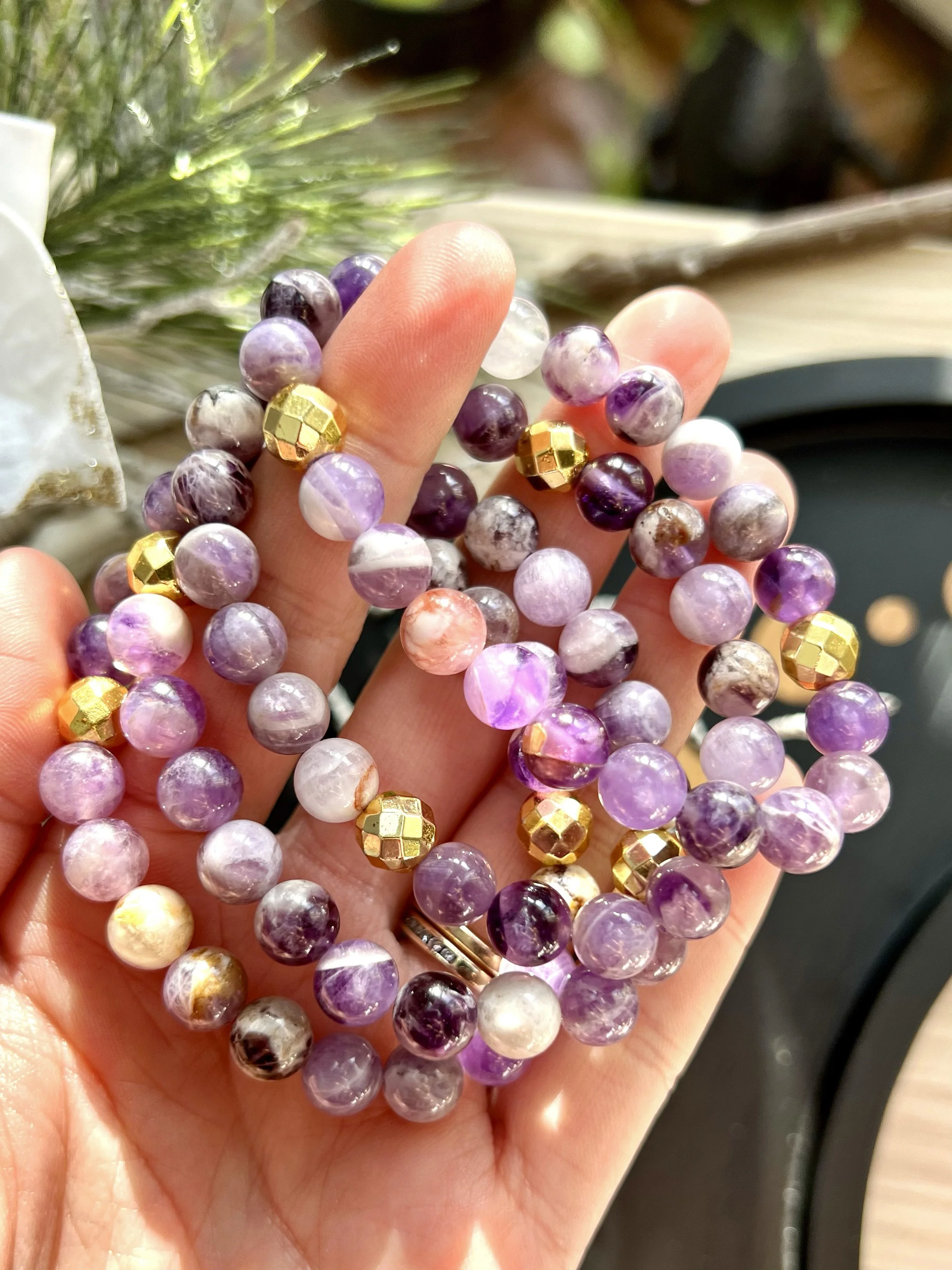 Chevron Amethyst Bracelets for Insight and Alignment