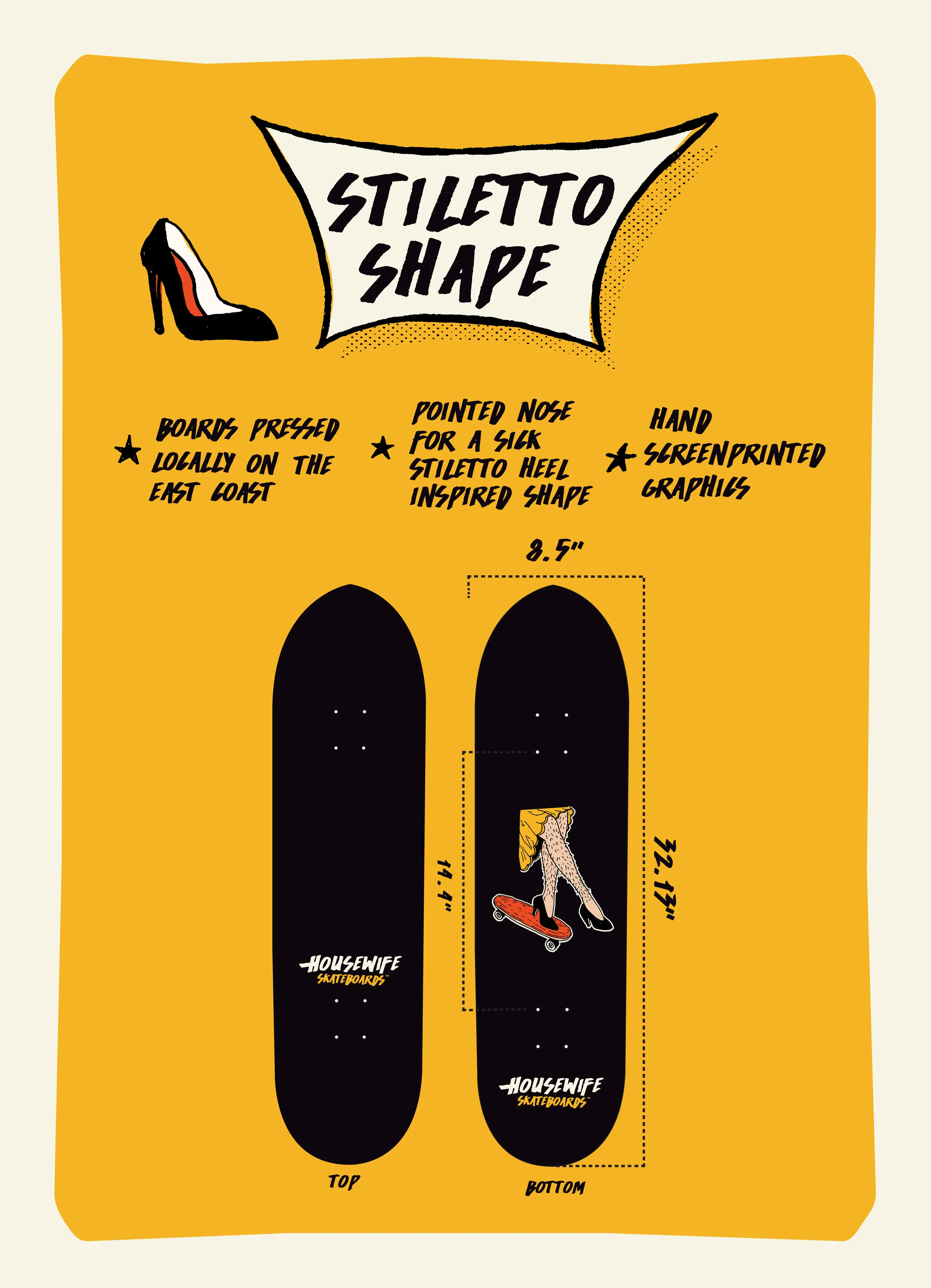 Hairy Legged Skateboard Decks