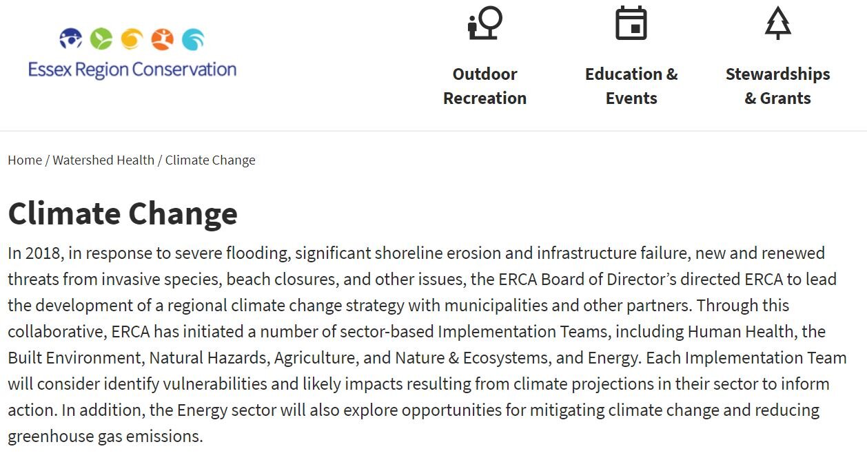 ERCA Climate Change Resources