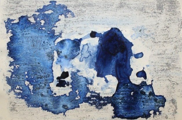  Eco-artist Xavier Cortada produced a moving art piece in 2007 titled  Astrid —an abstract painting composed of blue splotches made by melting the very ice that threatens to flood his city. Upon viewing the painting for the first time, the public is 